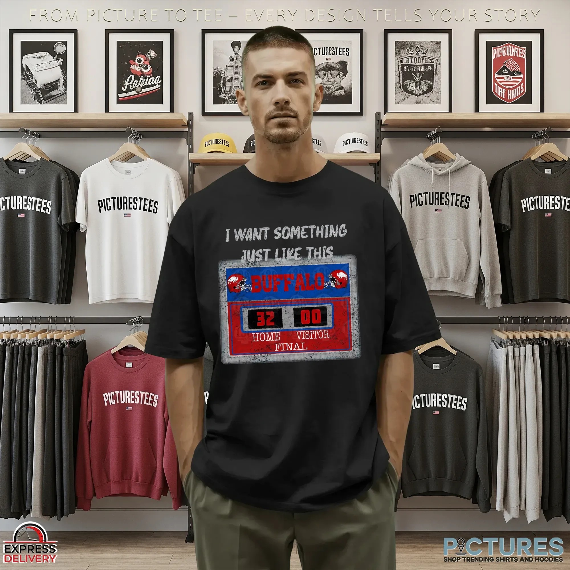 I Want Something Just Like This Buffalo Football Scoreboard 32-0 Final Victory Game T Shirt