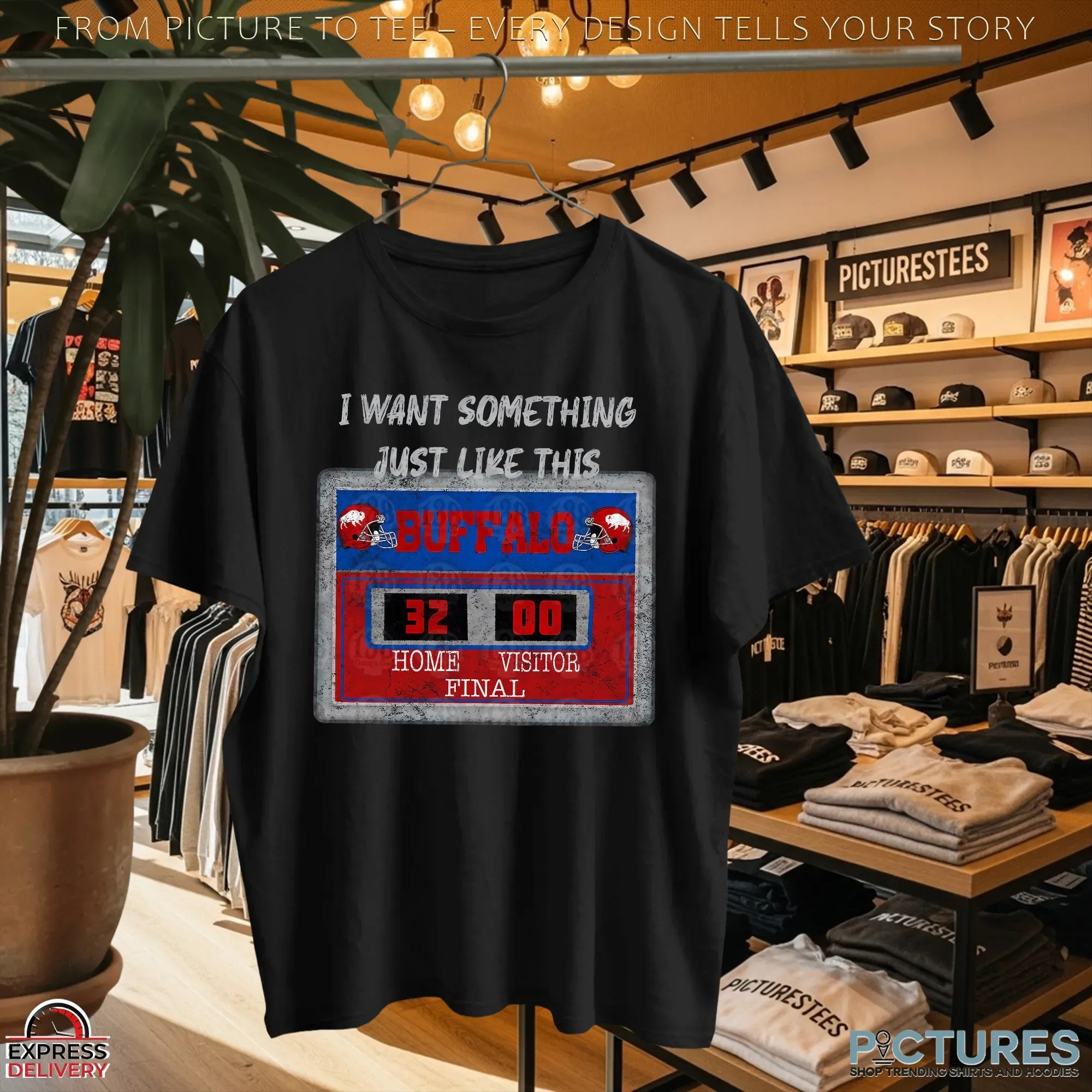 I Want Something Just Like This Buffalo Football Scoreboard 32-0 Final Victory Game T Shirt