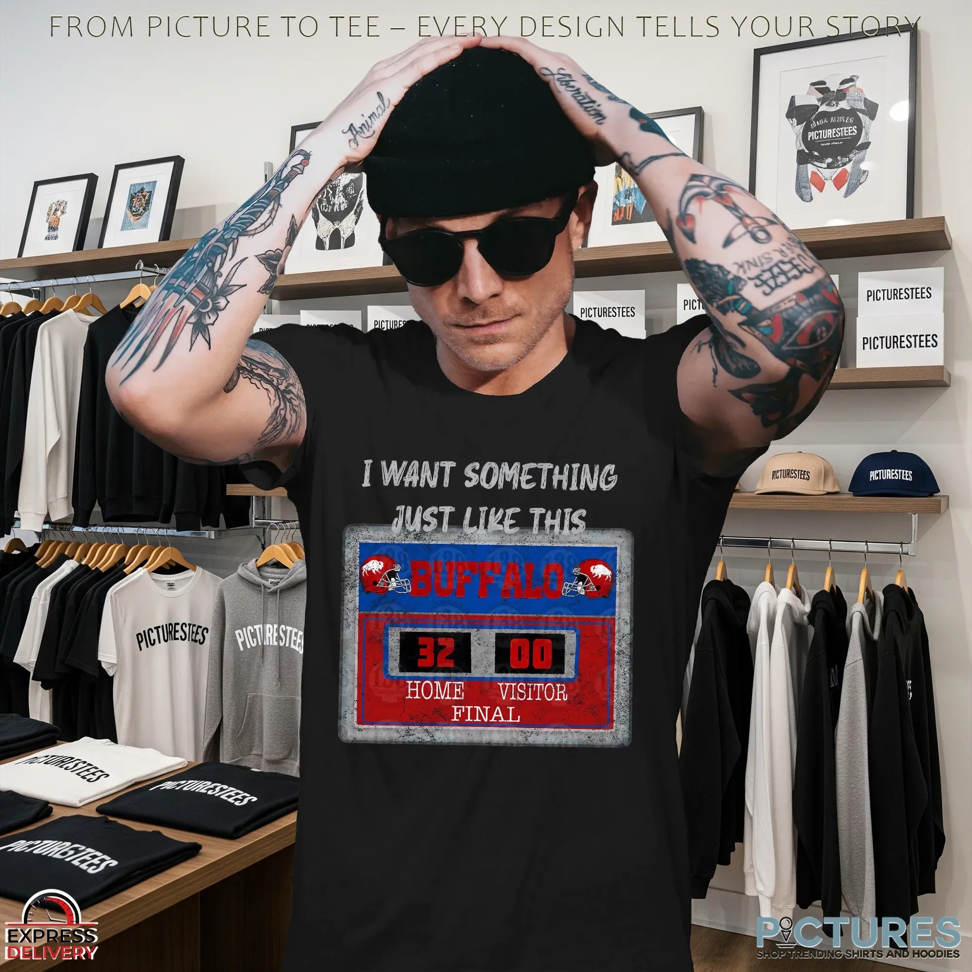I Want Something Just Like This Buffalo Football Scoreboard 32-0 Final Victory Game T Shirt
