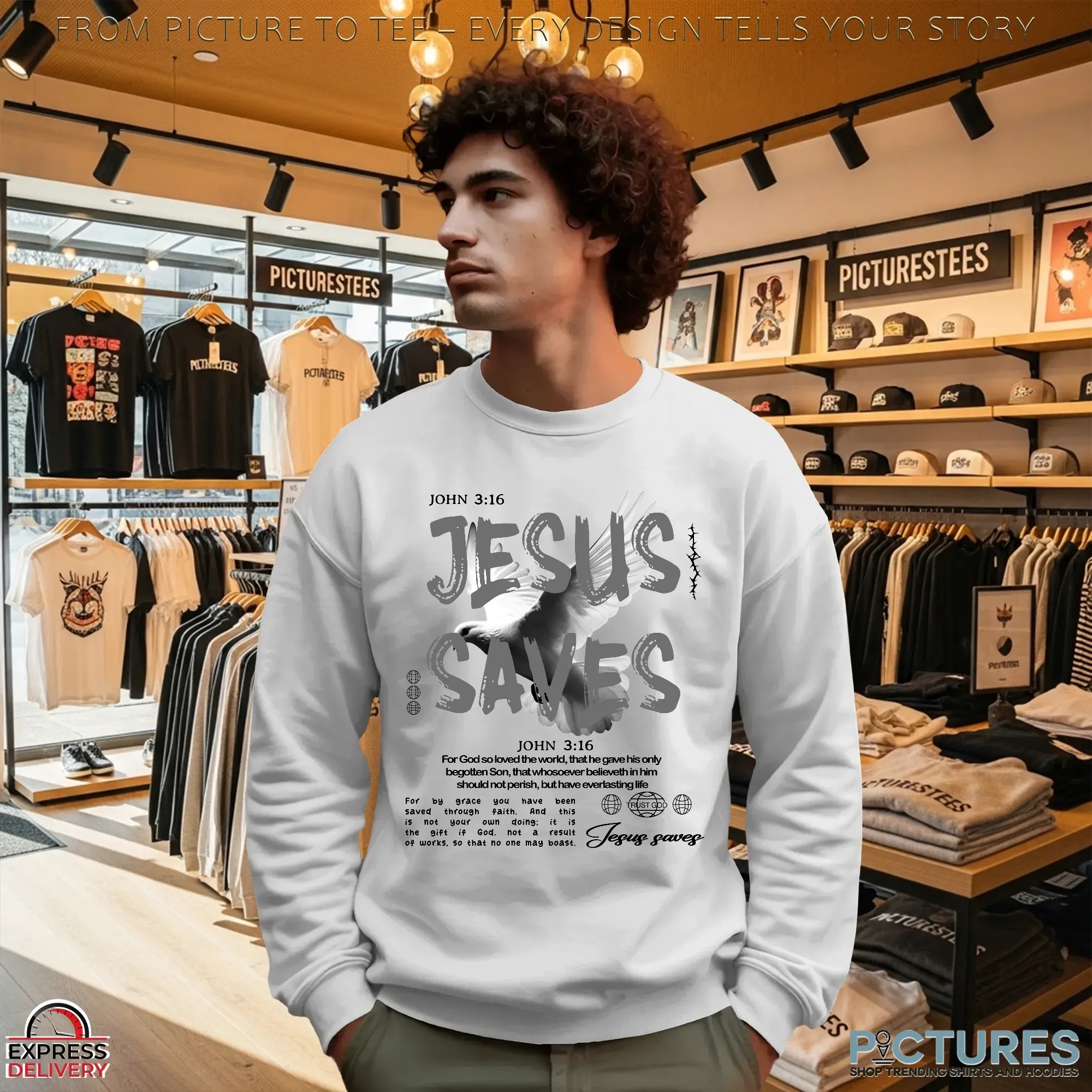 Jesus Saves John 3 16 For God So Loved The World That He Gave His Only Begotten Son T Shirt