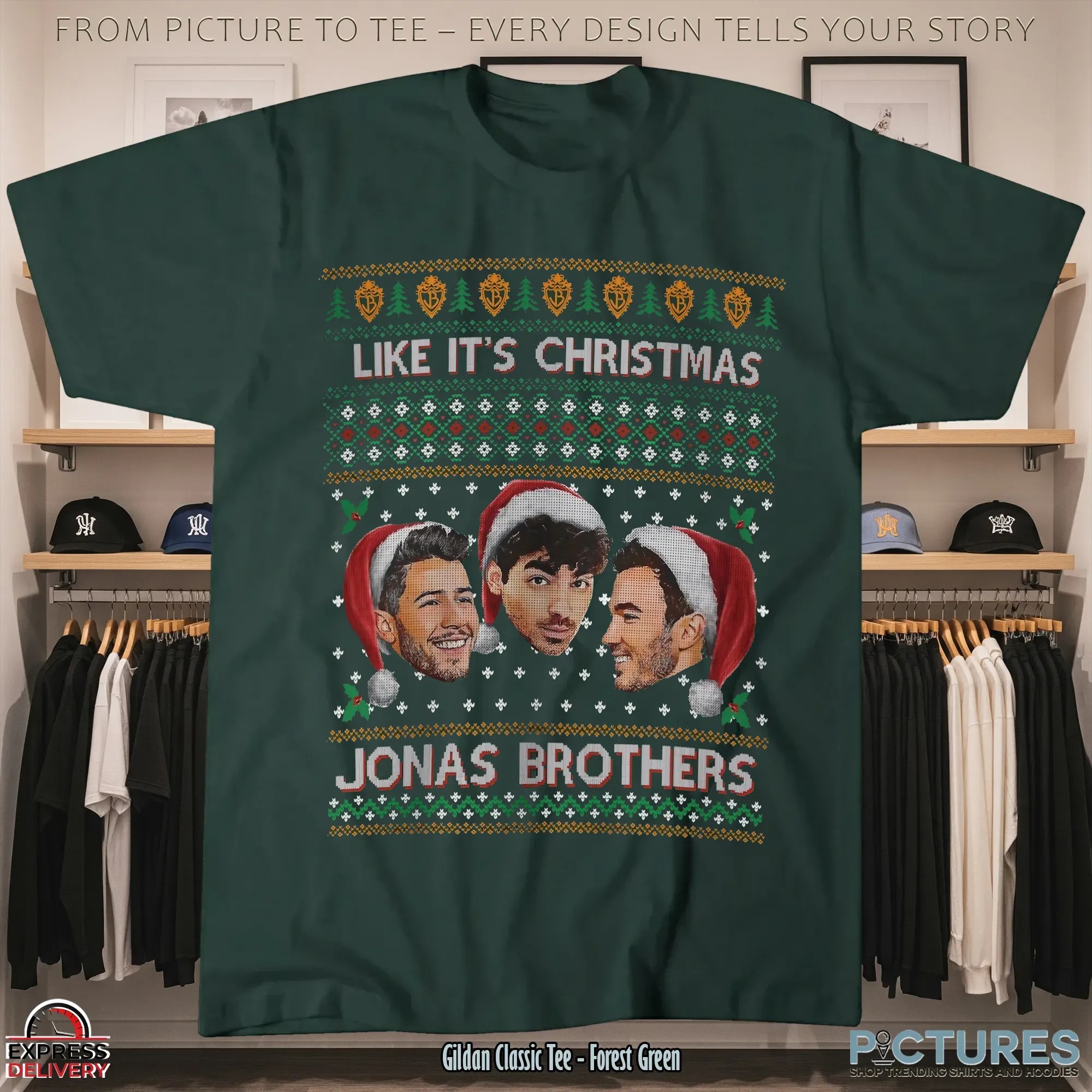 Jobros Like It's Christmas Ugly Christmas Jonas Brother Boy Band T Shirt