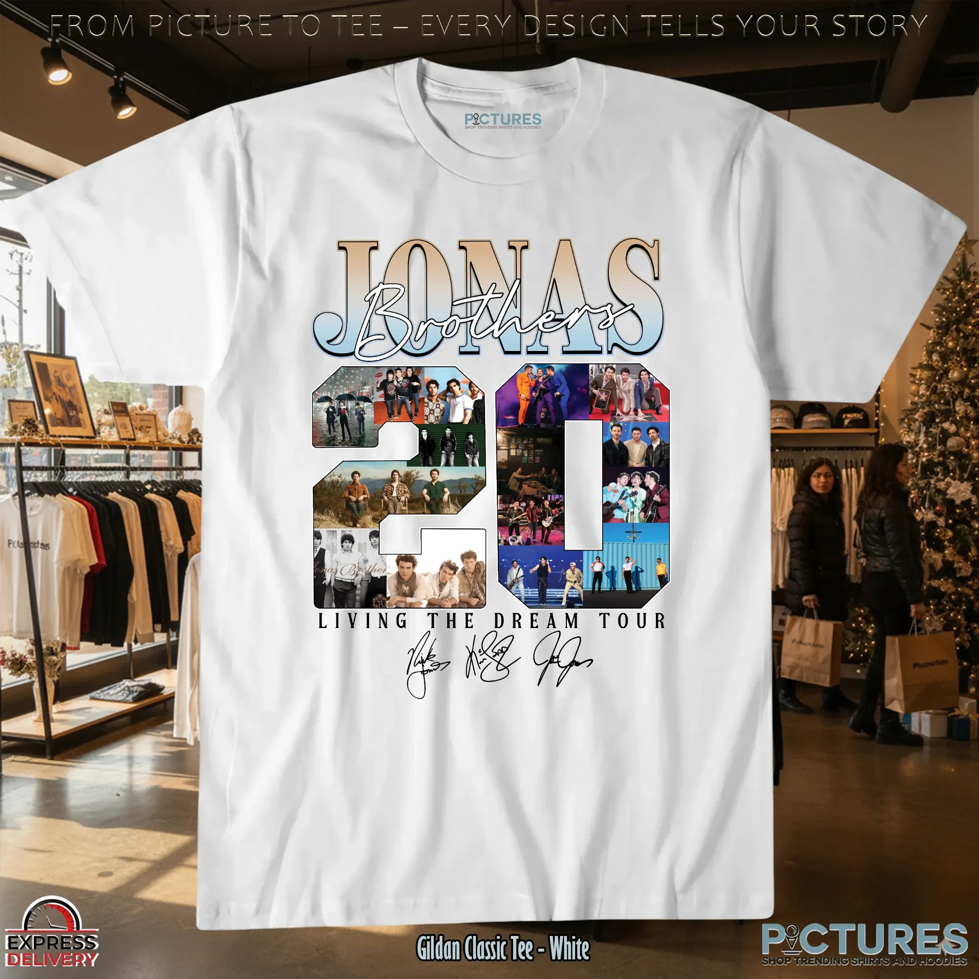 Jonas Brothers 20th Living The Dream Tour Signature Collage T Shirt