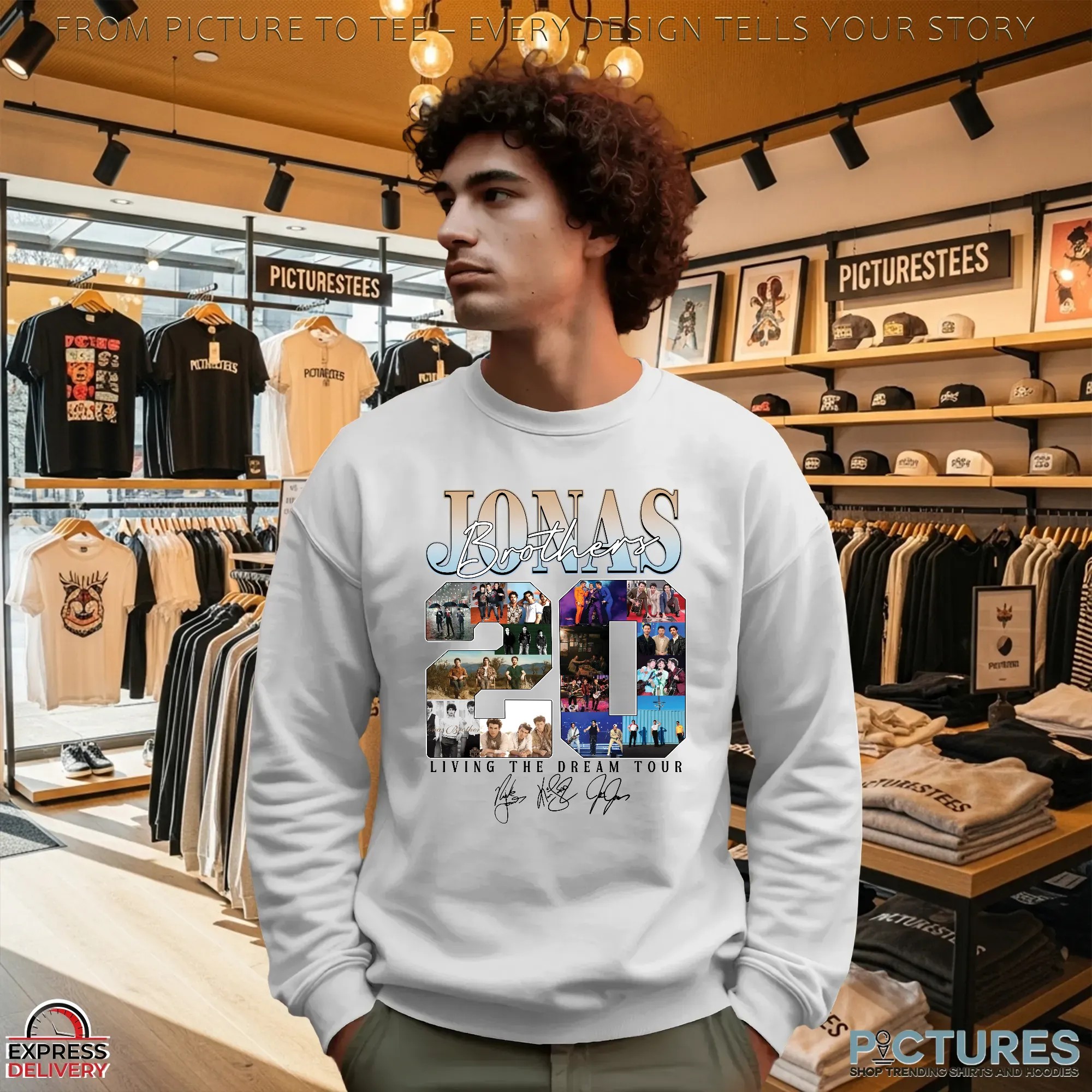 Jonas Brothers 20th Living The Dream Tour Signature Collage T Shirt