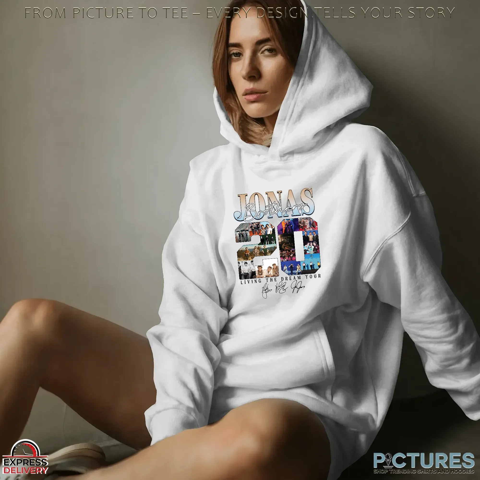 Jonas Brothers 20th Living The Dream Tour Signature Collage T Shirt