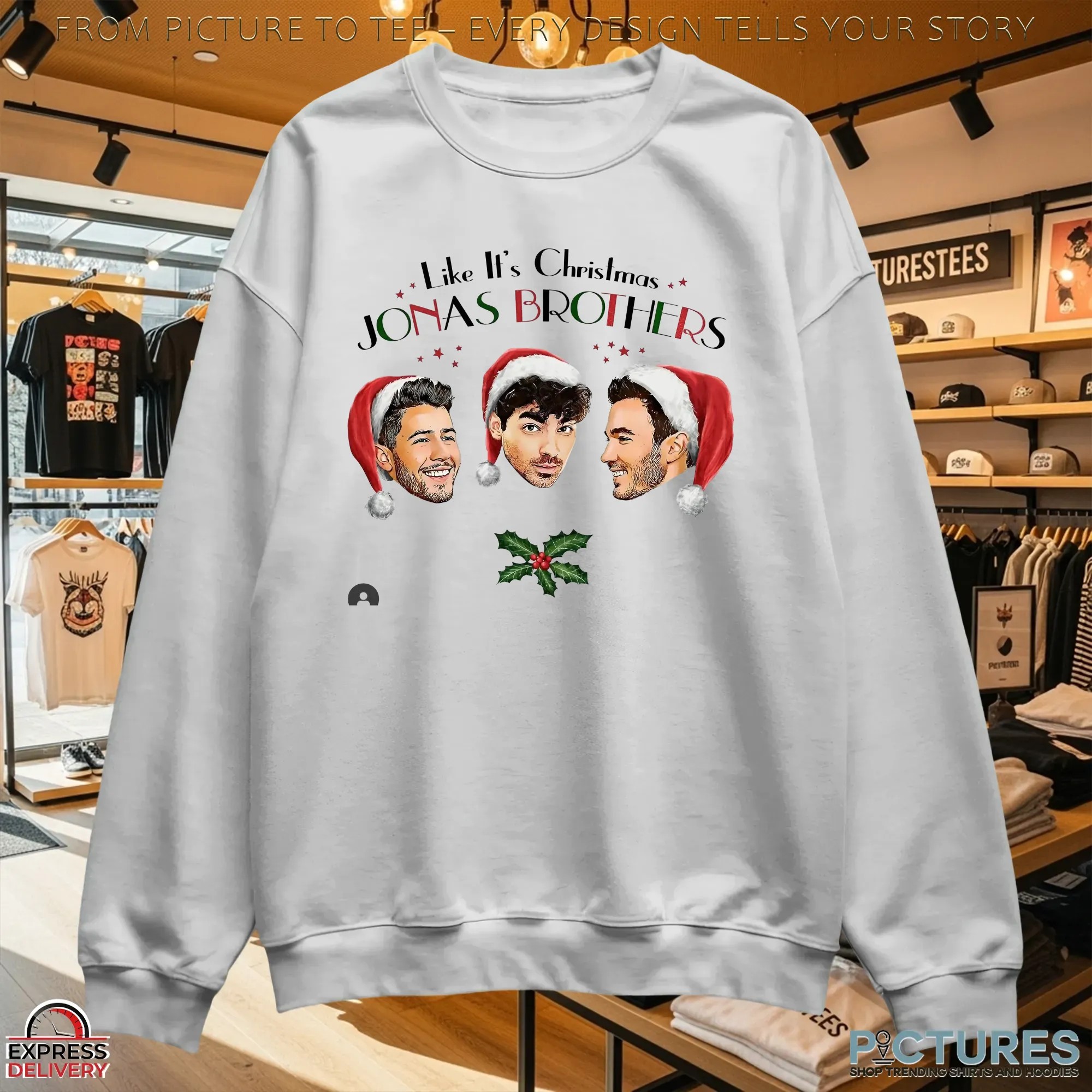 Jonas Brothers Like It's Christmas Jonas Brothers Boy Band T Shirt Jonas Brothers Like It's Christmas Jonas Brothers Boy Band T Shirt