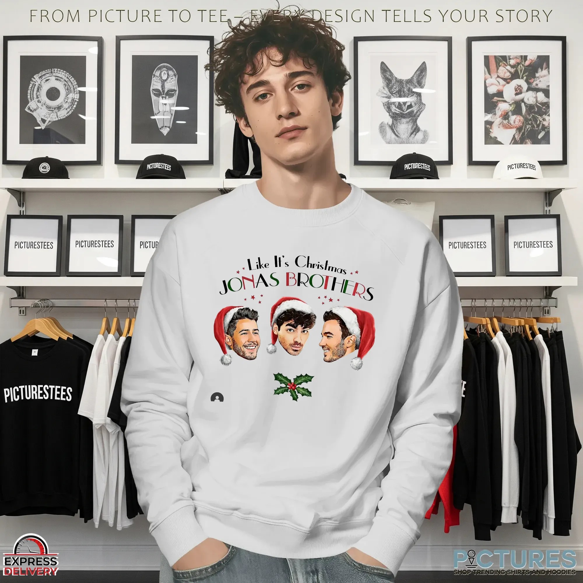 Jonas Brothers Like It's Christmas Jonas Brothers Boy Band T Shirt Jonas Brothers Like It's Christmas Jonas Brothers Boy Band T Shirt
