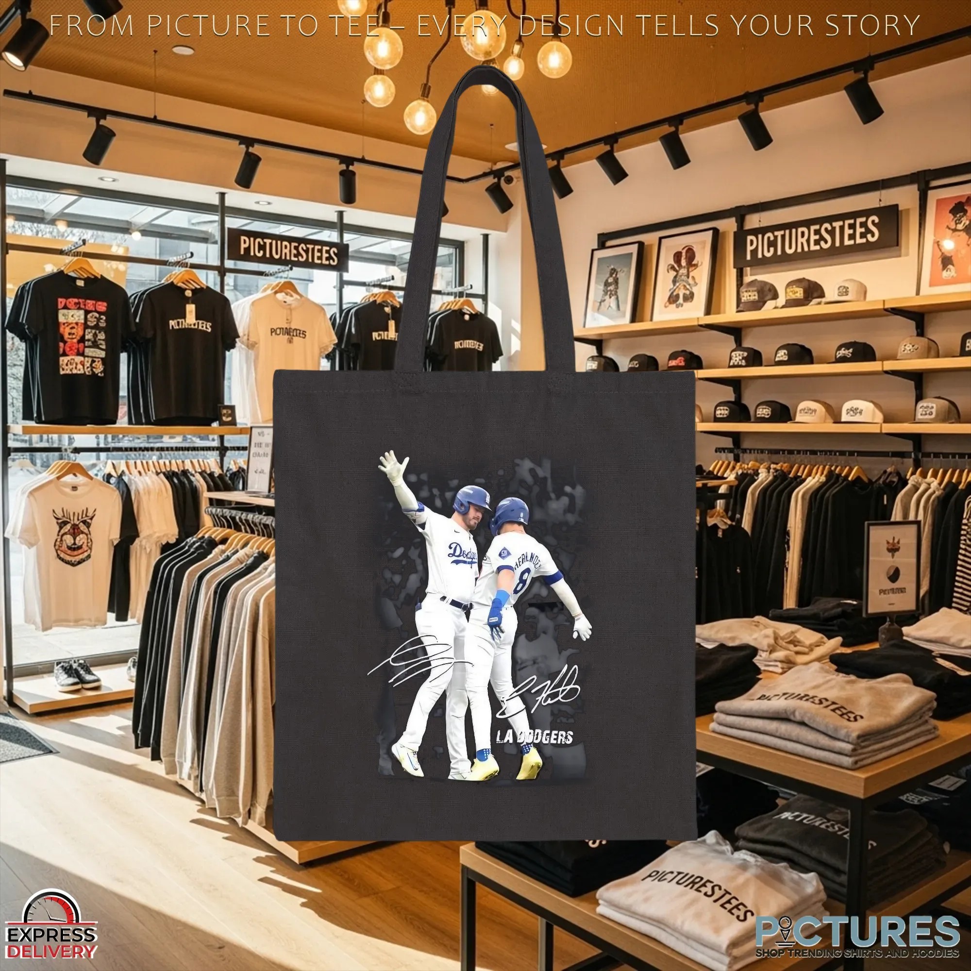 Kiké Hernandez and Gavin Lux Los Angeles Dodgers signature T shirt