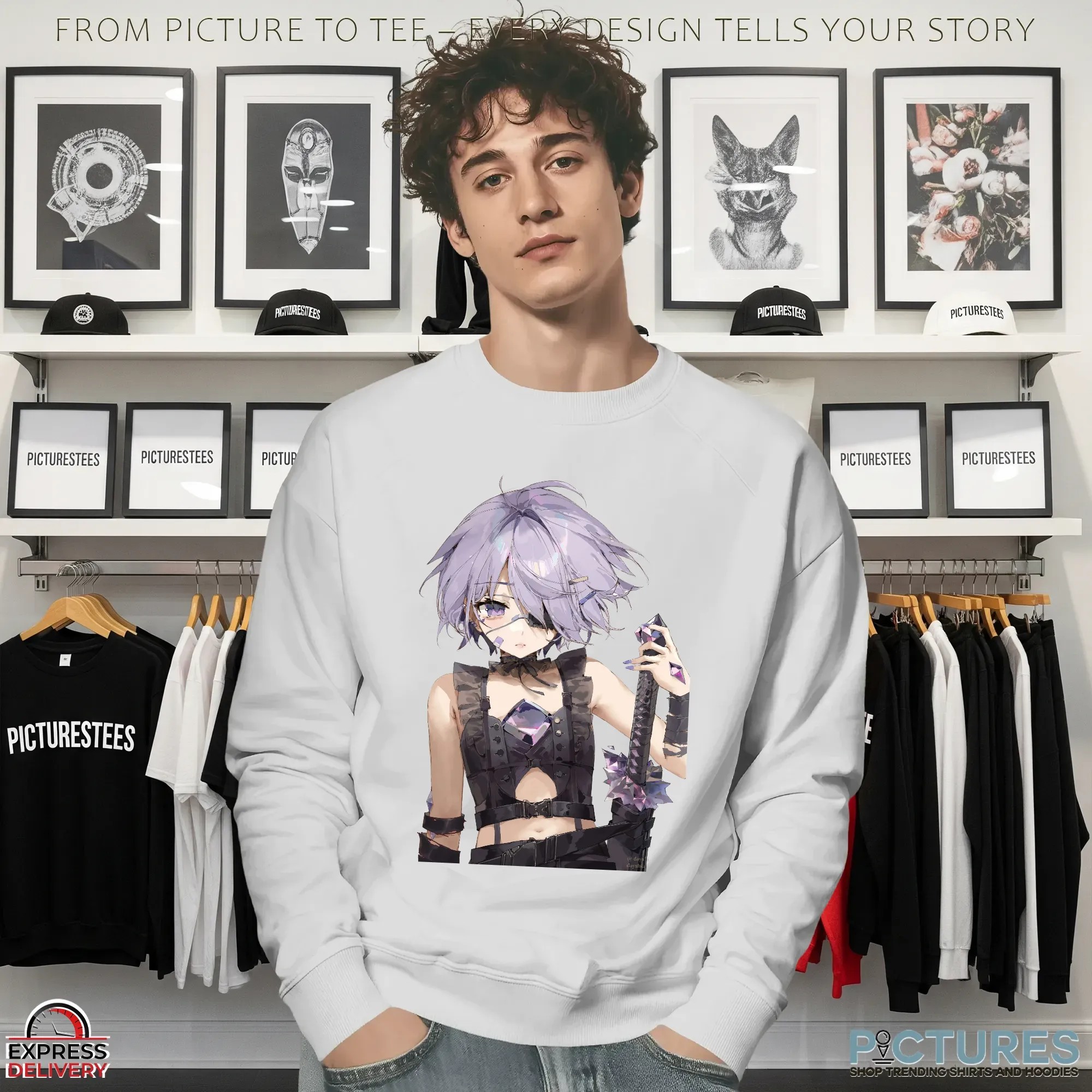Koseki Bijou Hololive English Advent Anime VTuber Crystal Warrior T Shirt