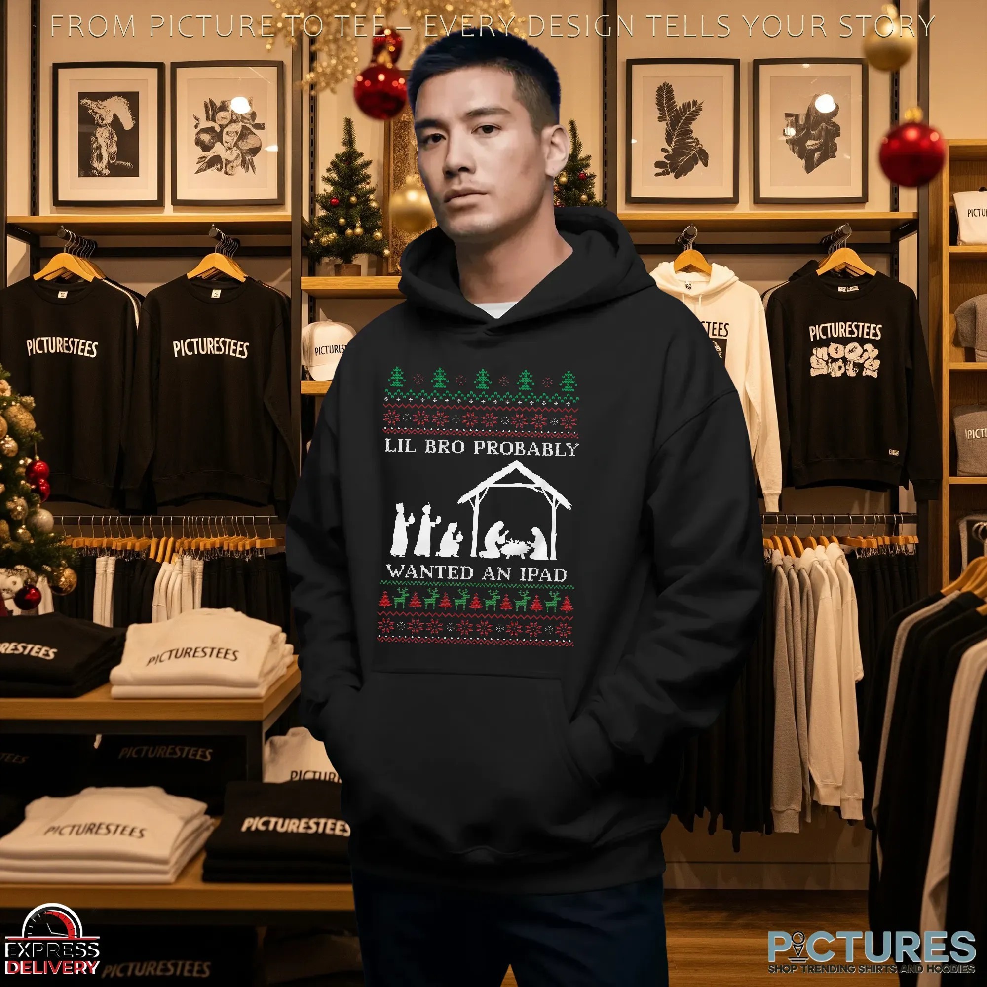 Lil Bro Probably Wanted An Ipad Ugly Christmas T Shirt Lil Bro Probably Wanted An Ipad Ugly Christmas T Shirt