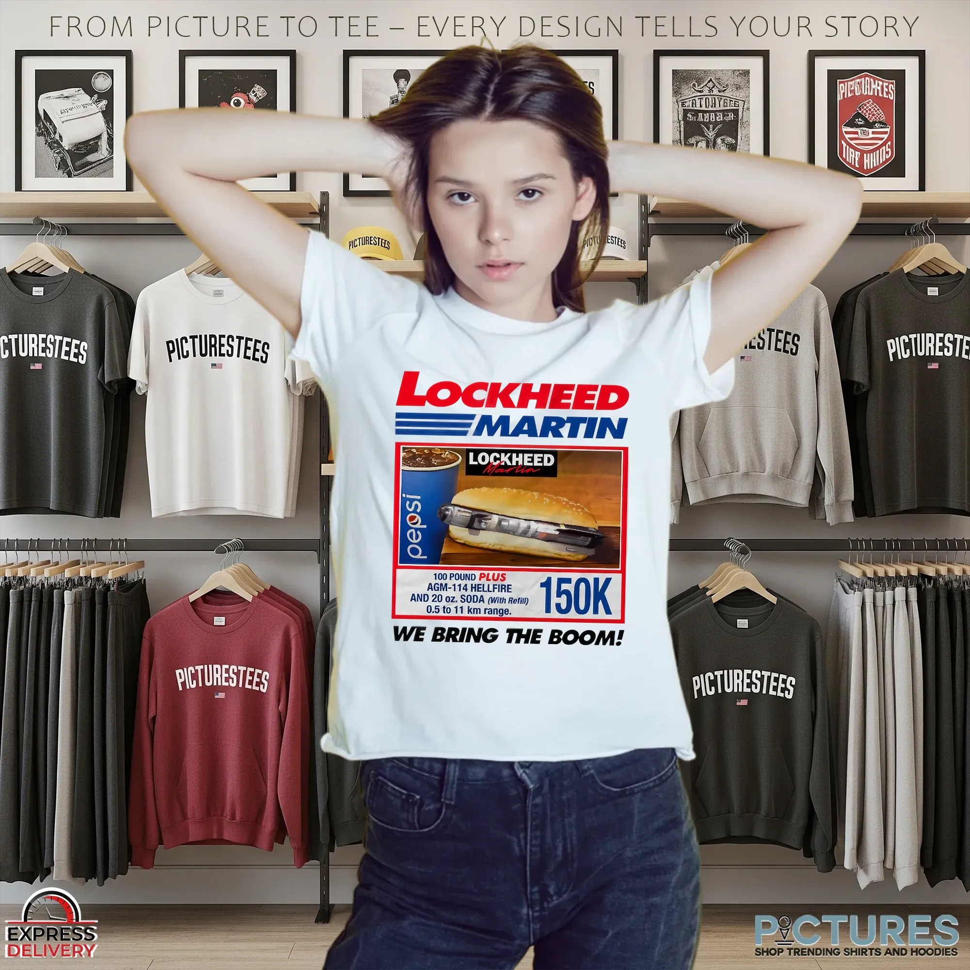Lockheed Martin We Bring The Boom Hotdog Parody T Shirt