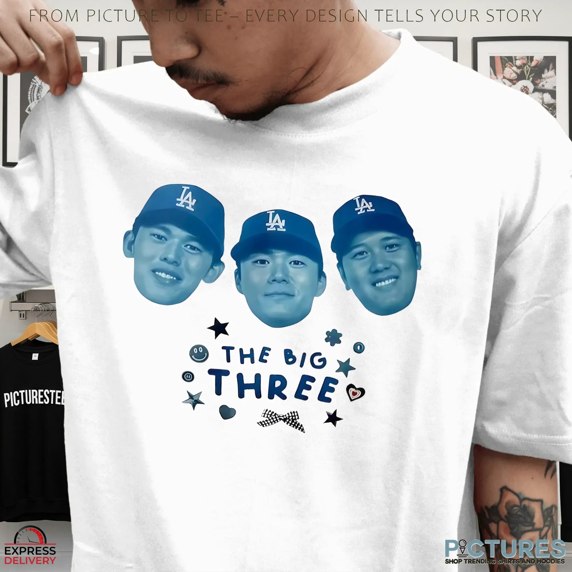Los Angeles Dodgers The Big Three Ohtani Yamamoto And Sasaki T Shirt