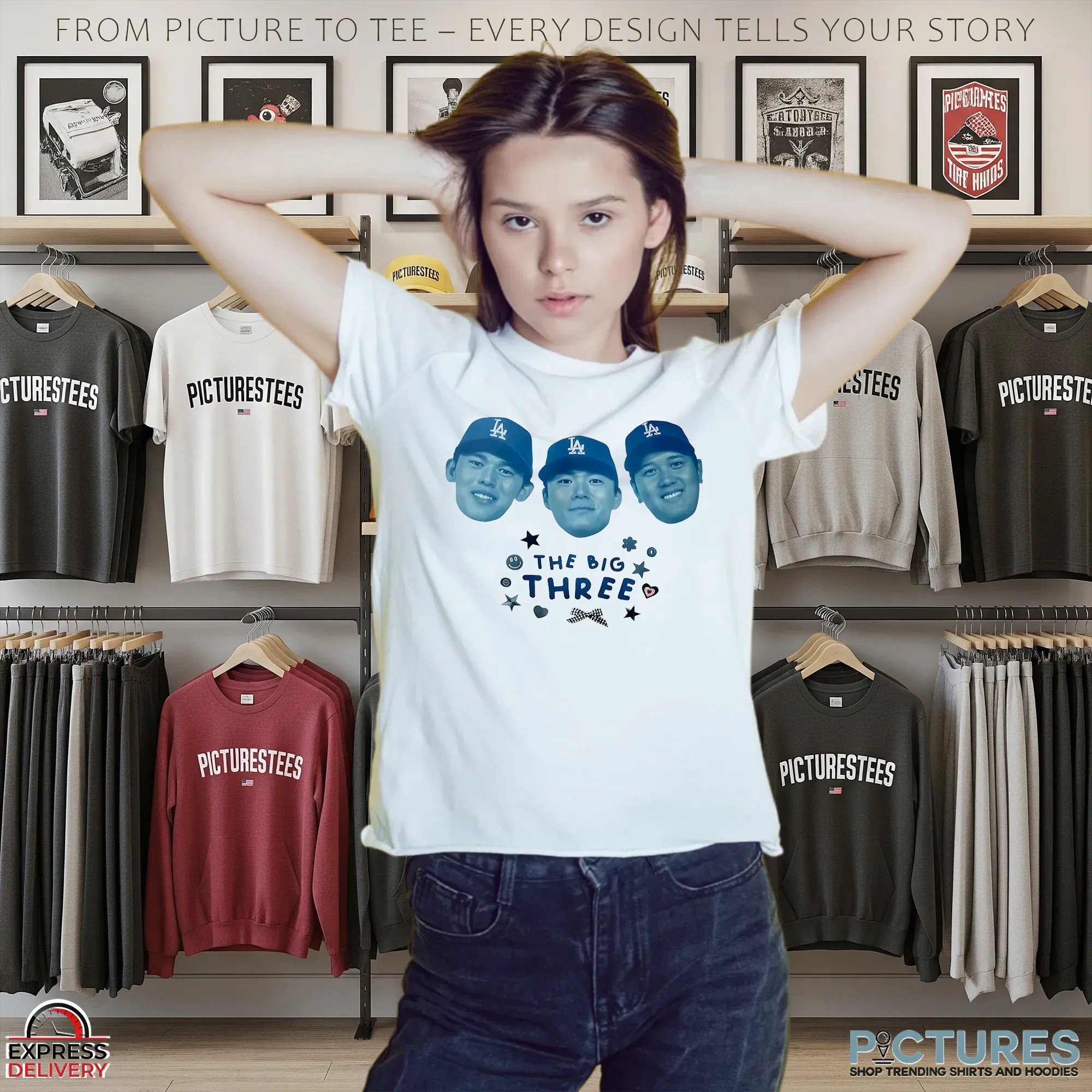 Los Angeles Dodgers The Big Three Ohtani Yamamoto And Sasaki T Shirt