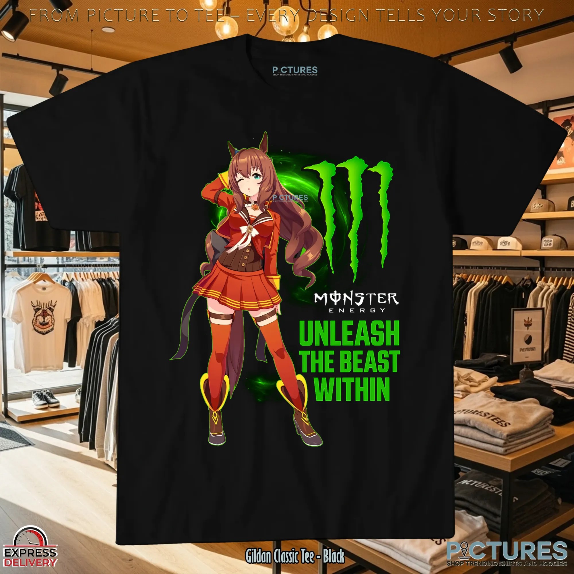 Maruzensky Umamusume Monster Energy Unleash The Beast Within Crossover T Shirt