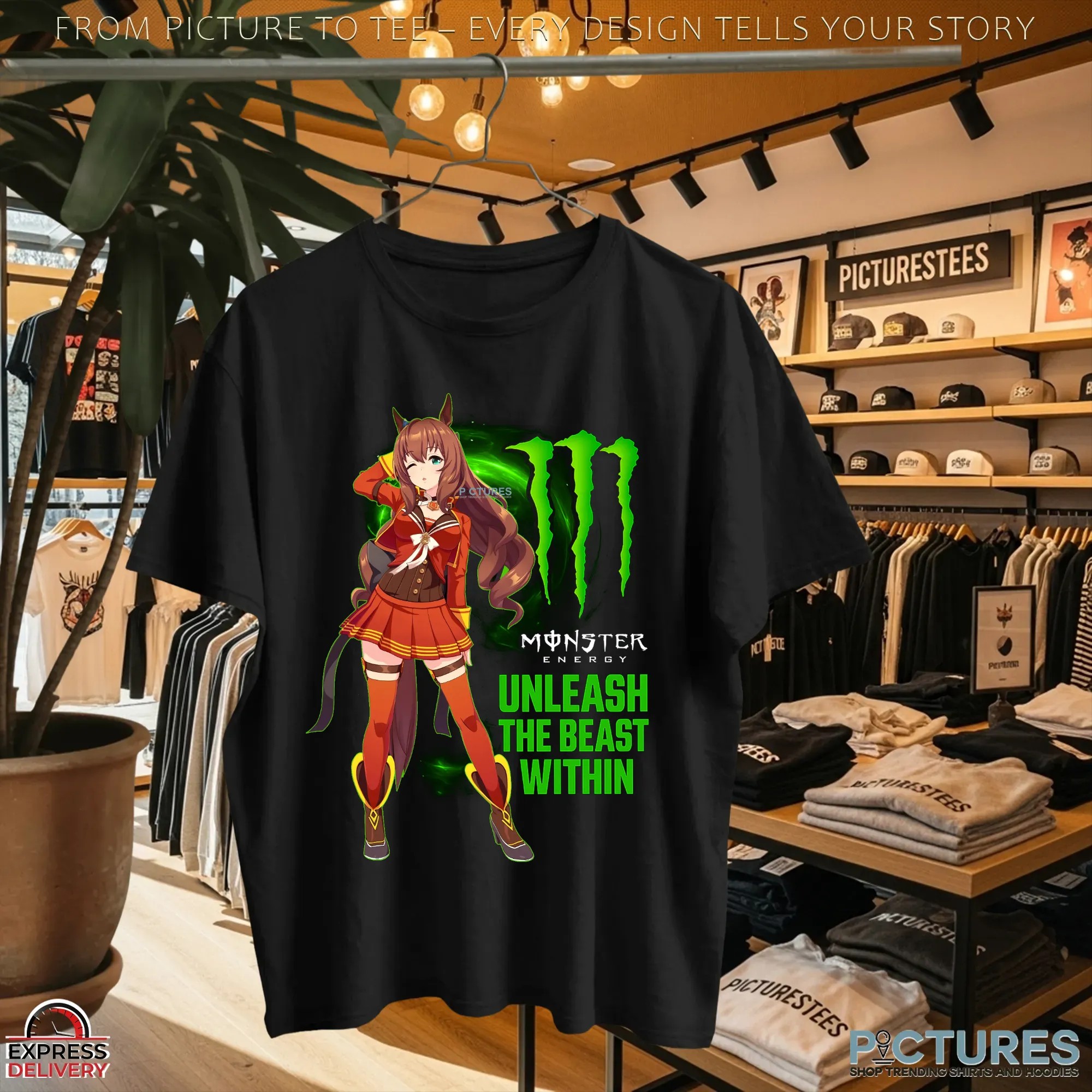 Maruzensky Umamusume Monster Energy Unleash The Beast Within Crossover T Shirt