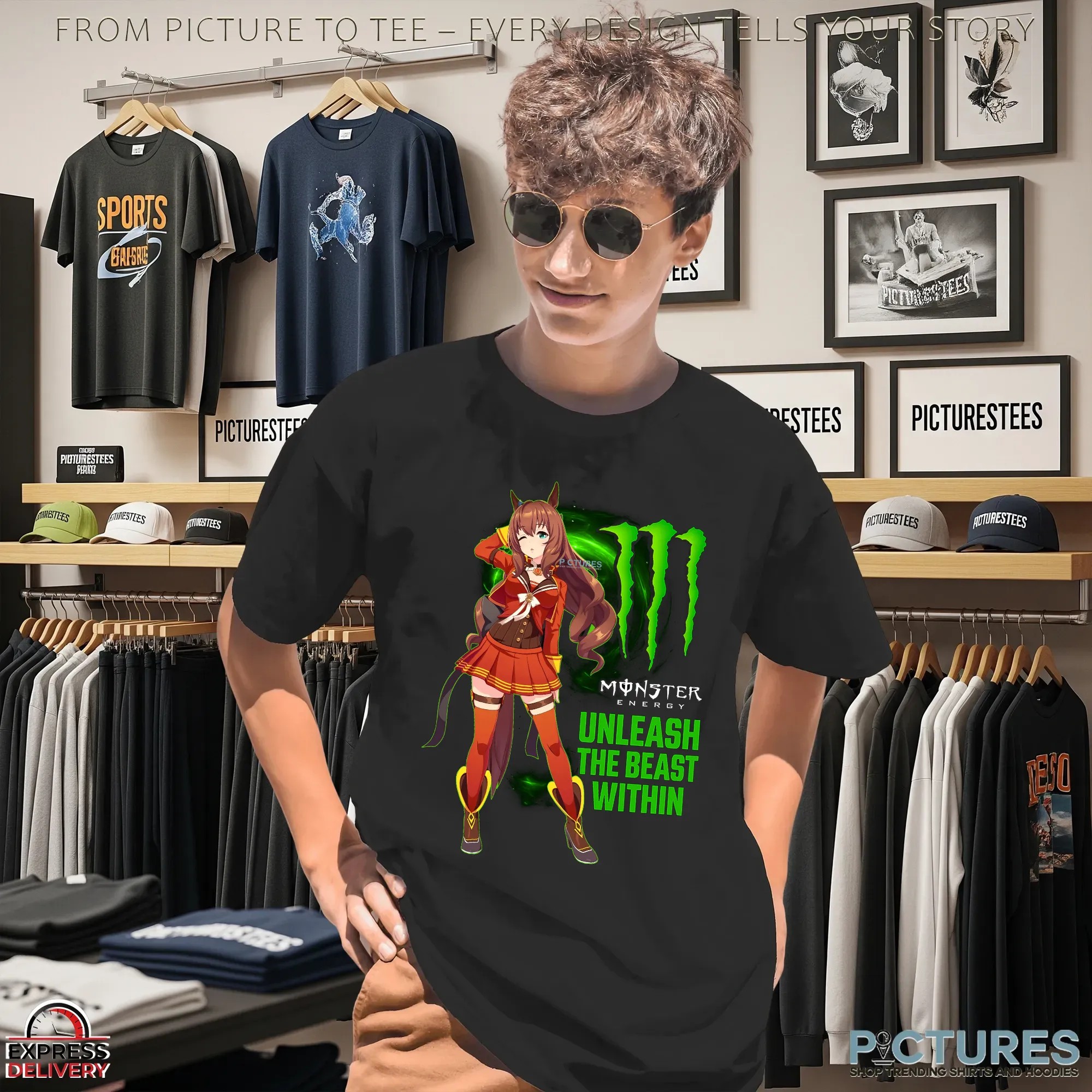 Maruzensky Umamusume Monster Energy Unleash The Beast Within Crossover T Shirt