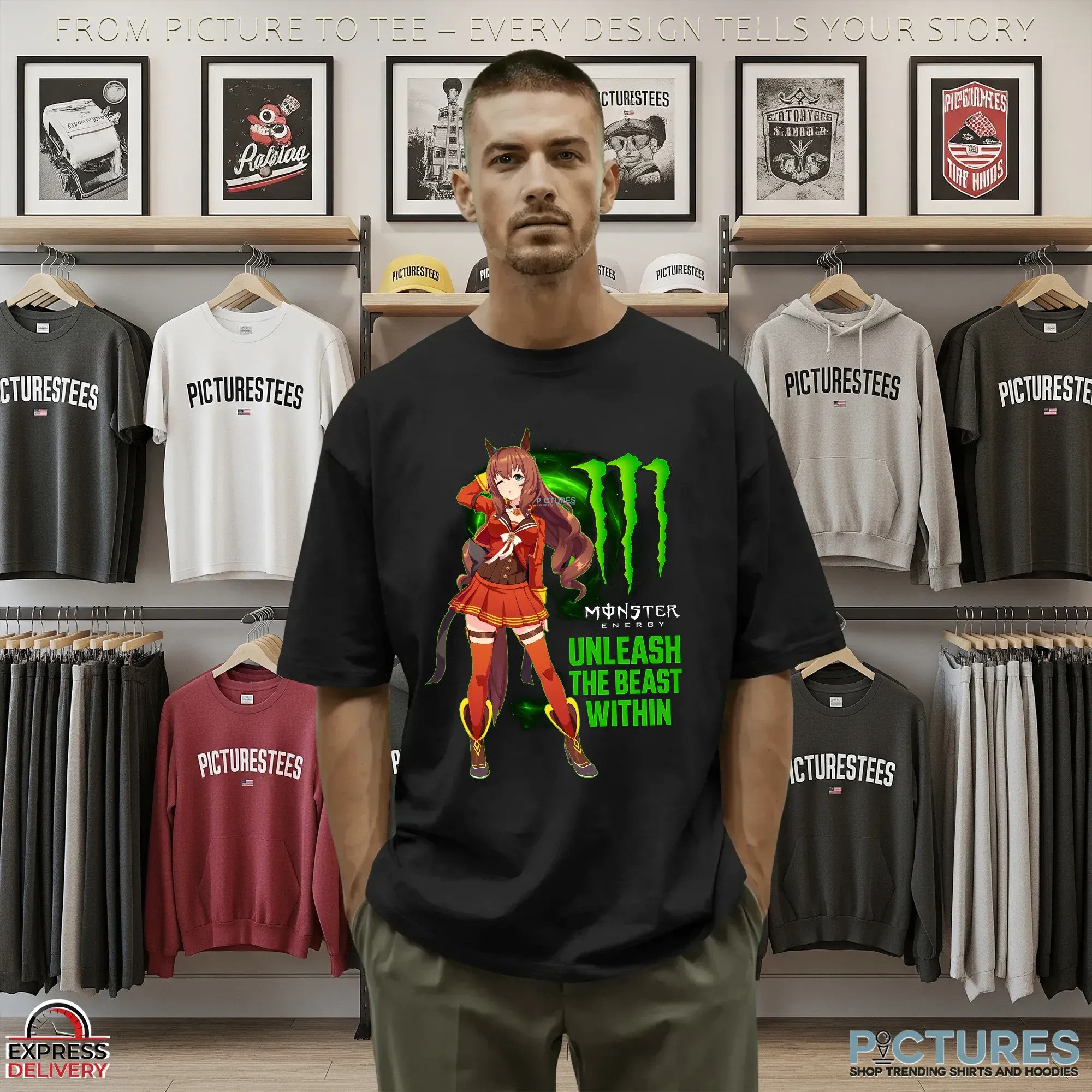 Maruzensky Umamusume Monster Energy Unleash The Beast Within Crossover T Shirt