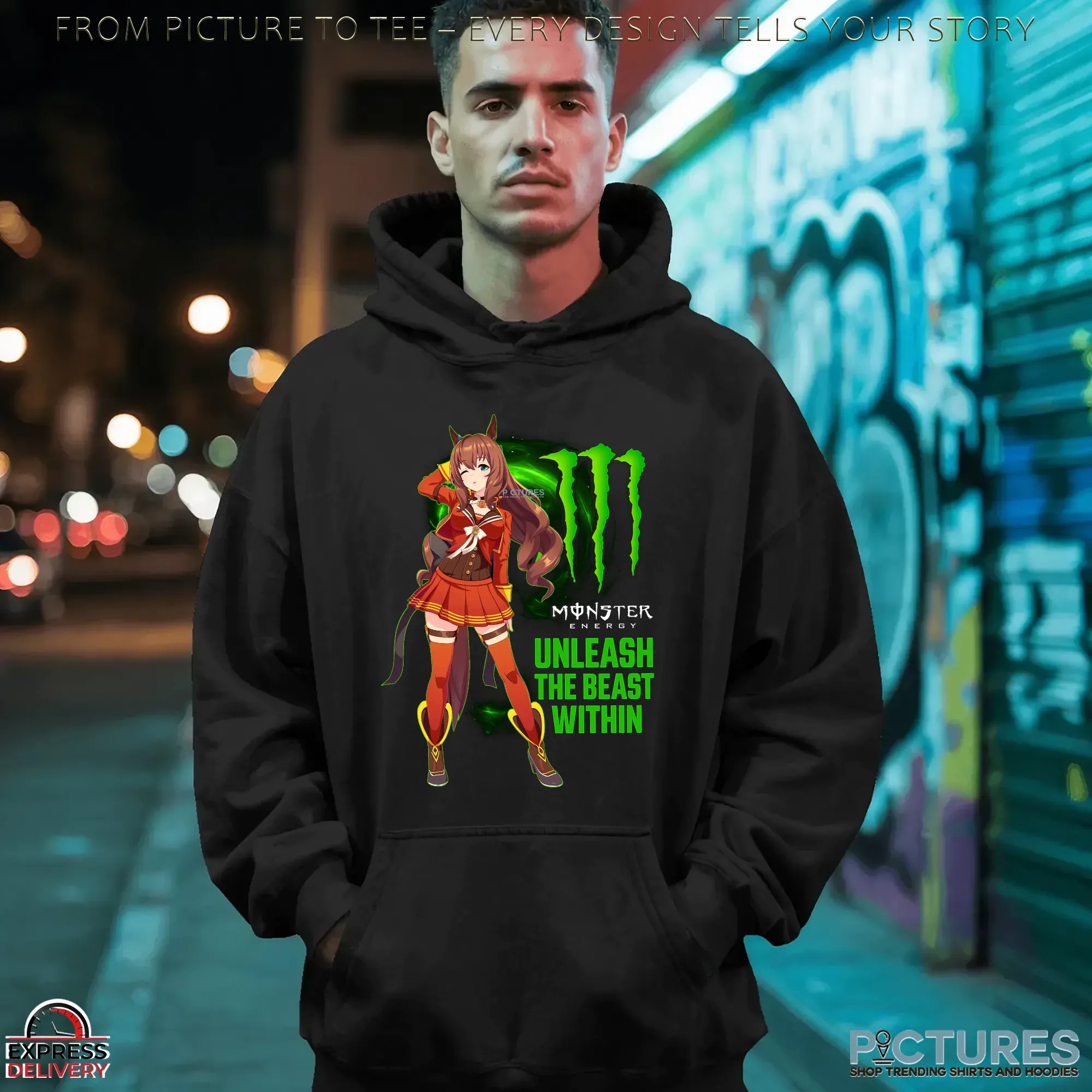 Maruzensky Umamusume Monster Energy Unleash The Beast Within Crossover T Shirt