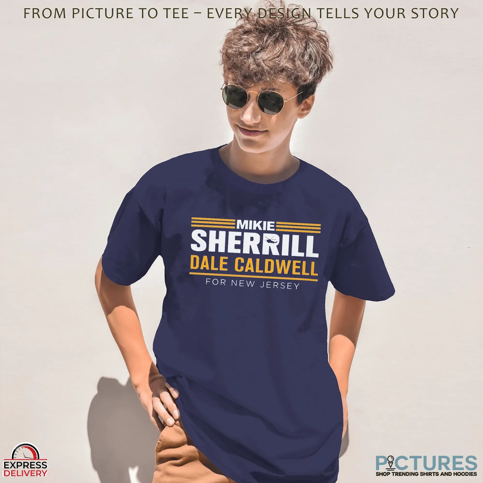 Mikie Sherrill Dale Caldwell For New Jersey Bold Text T Shirt
