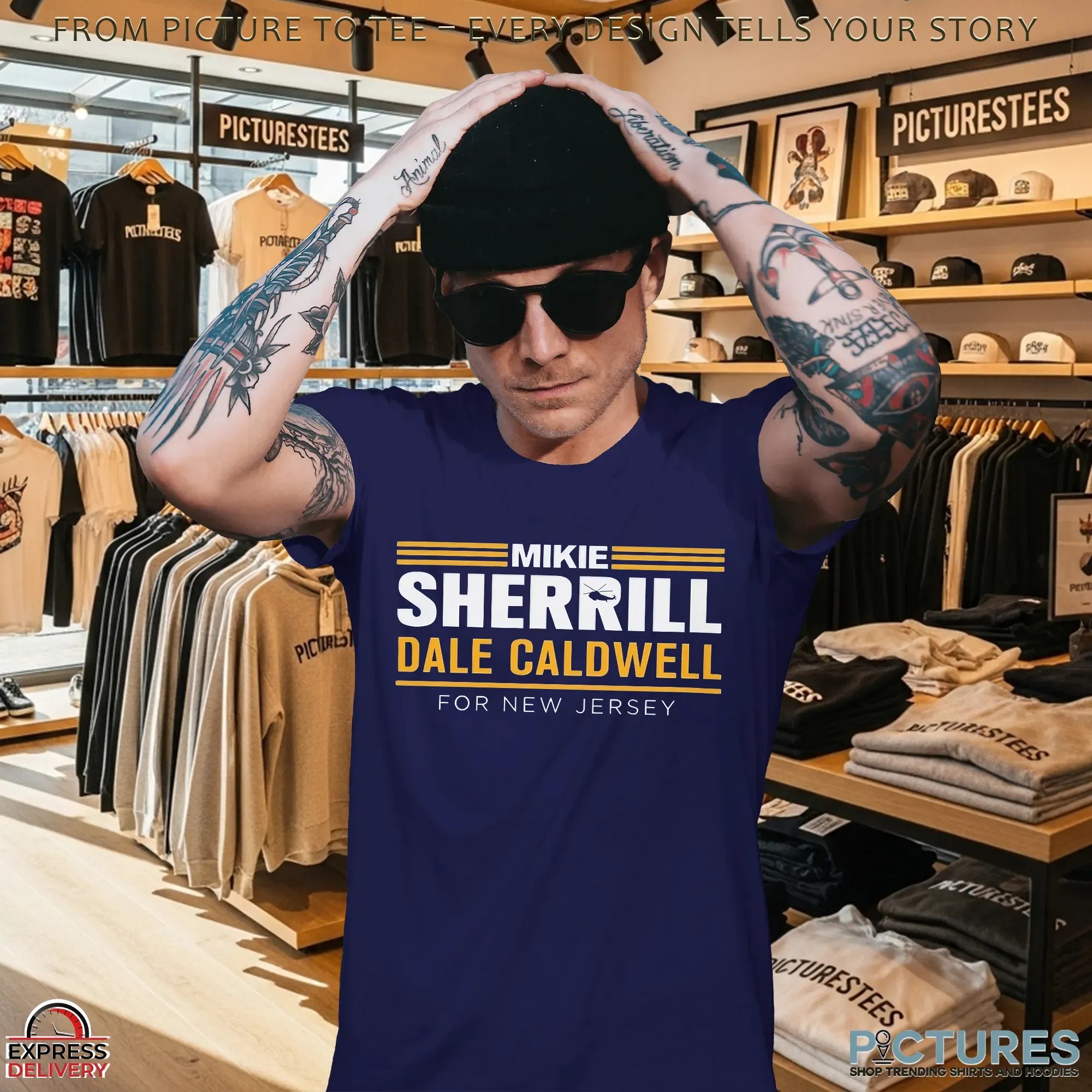 Mikie Sherrill Dale Caldwell For New Jersey Bold Text T Shirt