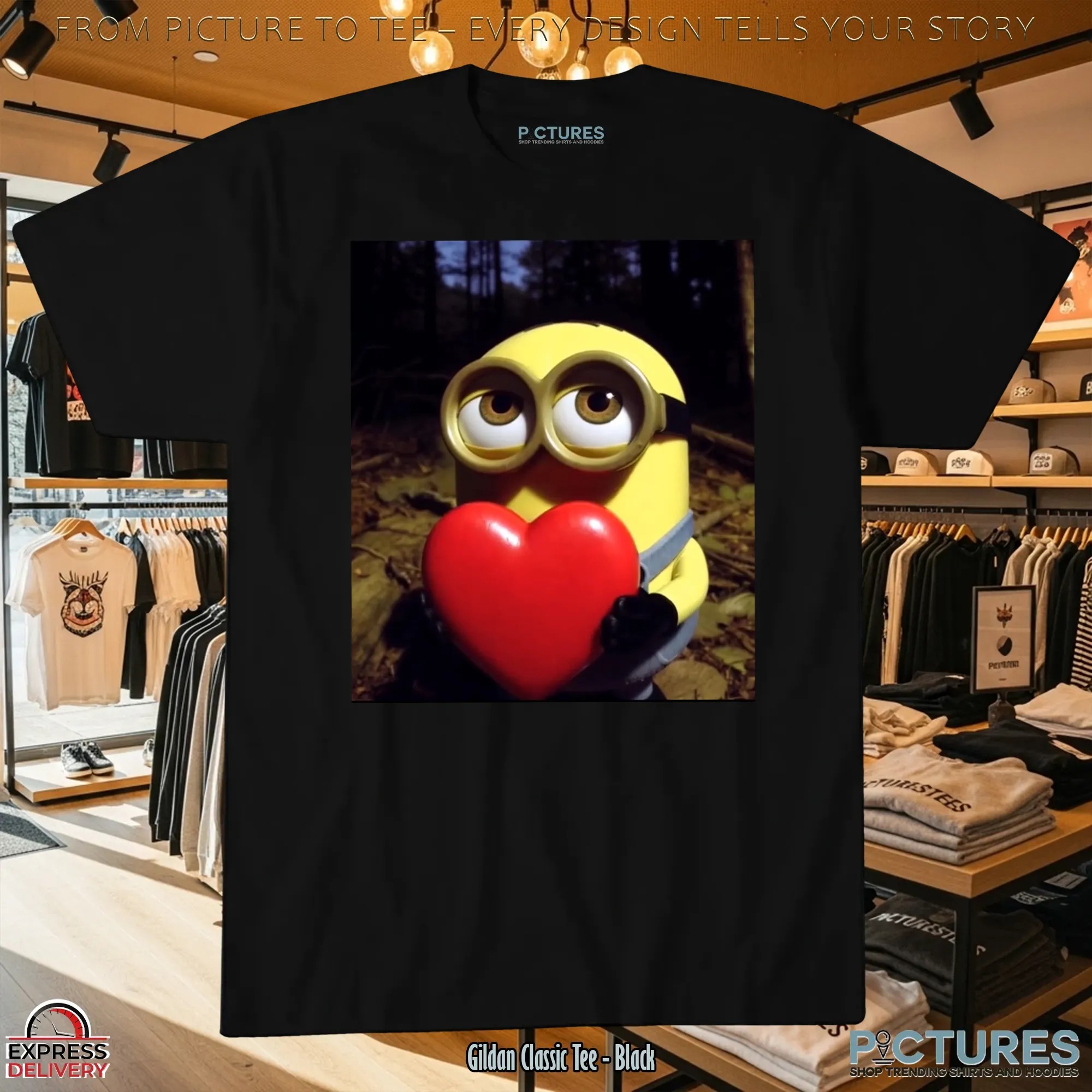Minion holding Heart Despicable Me T Shirt