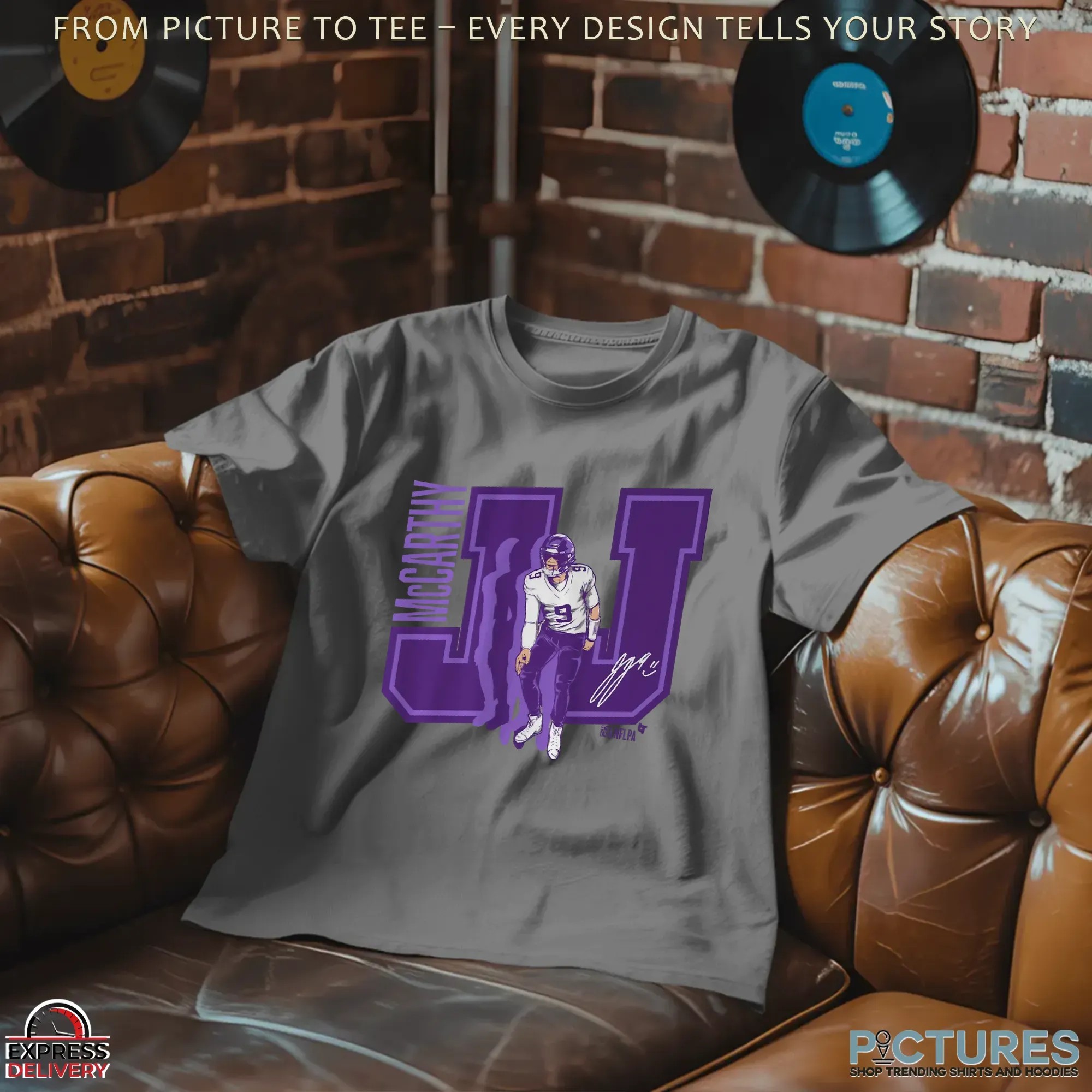 Minnesota Vikings Football QB J J McCarthy Griddy T Shirt