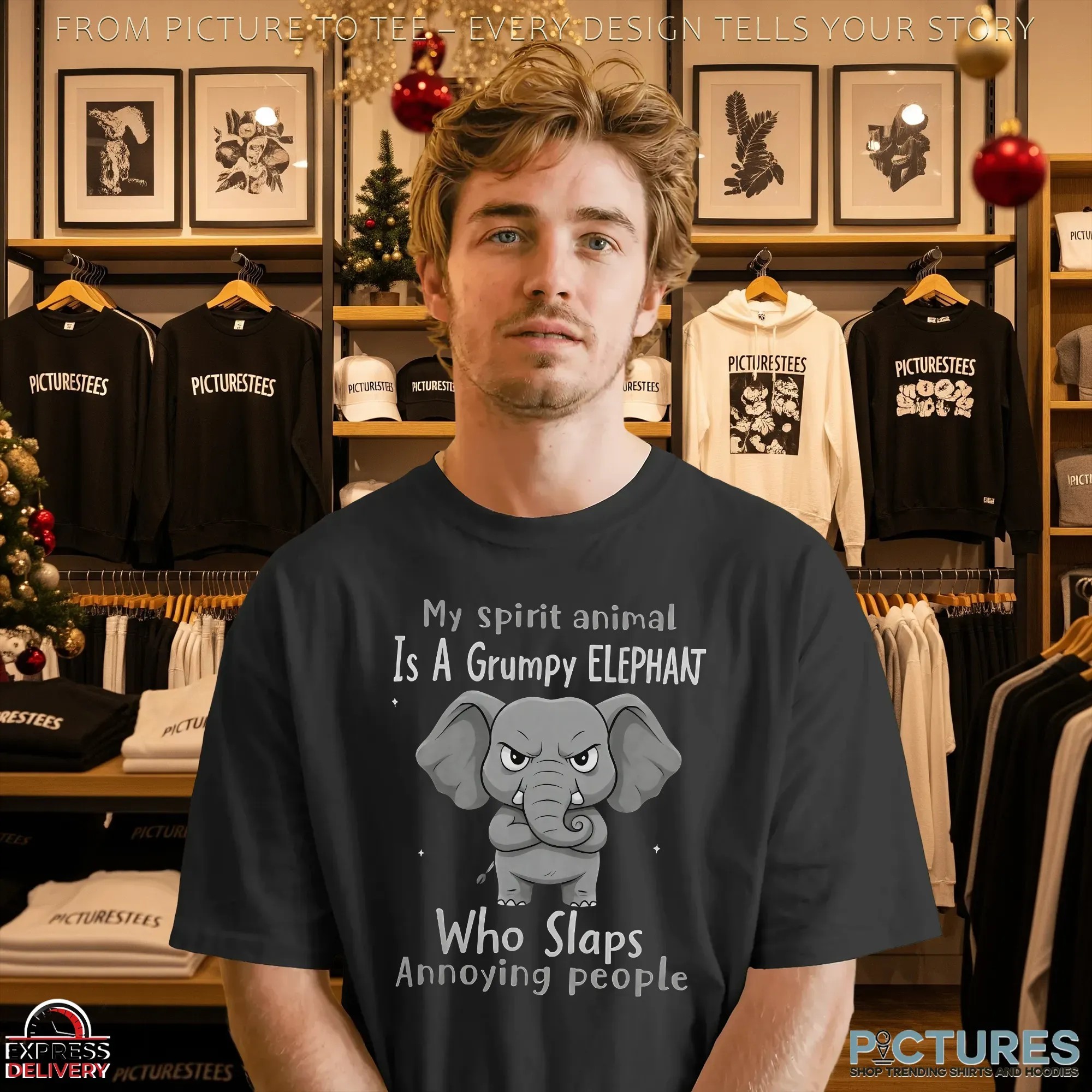 My Spirit Animal Is A Grumpy Elephan Who Slaps Annoying People Meme T Shirt