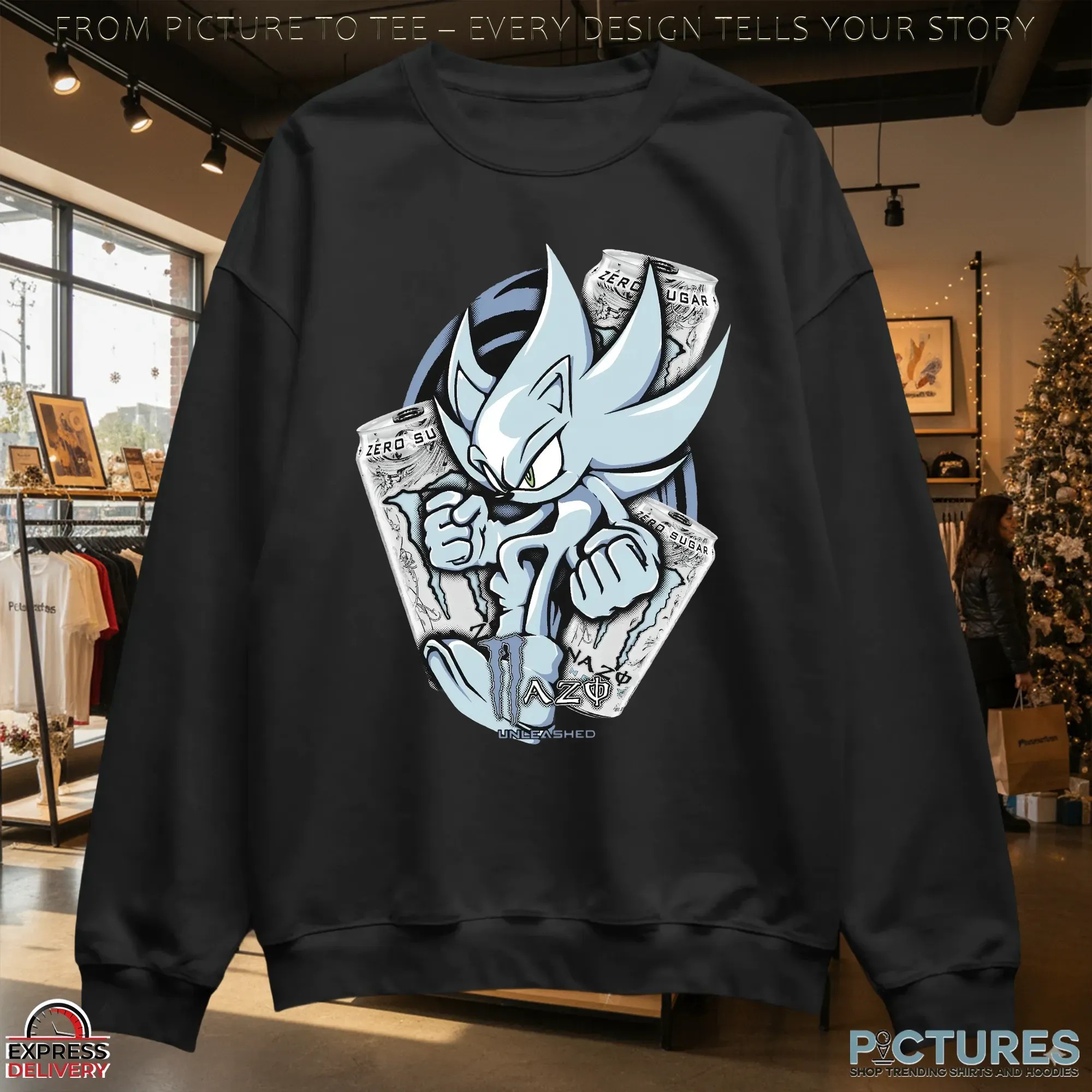Nazo The Hedgehog Unleashed Monster Energy Zero Sugar Sonic Mashup T Shirt