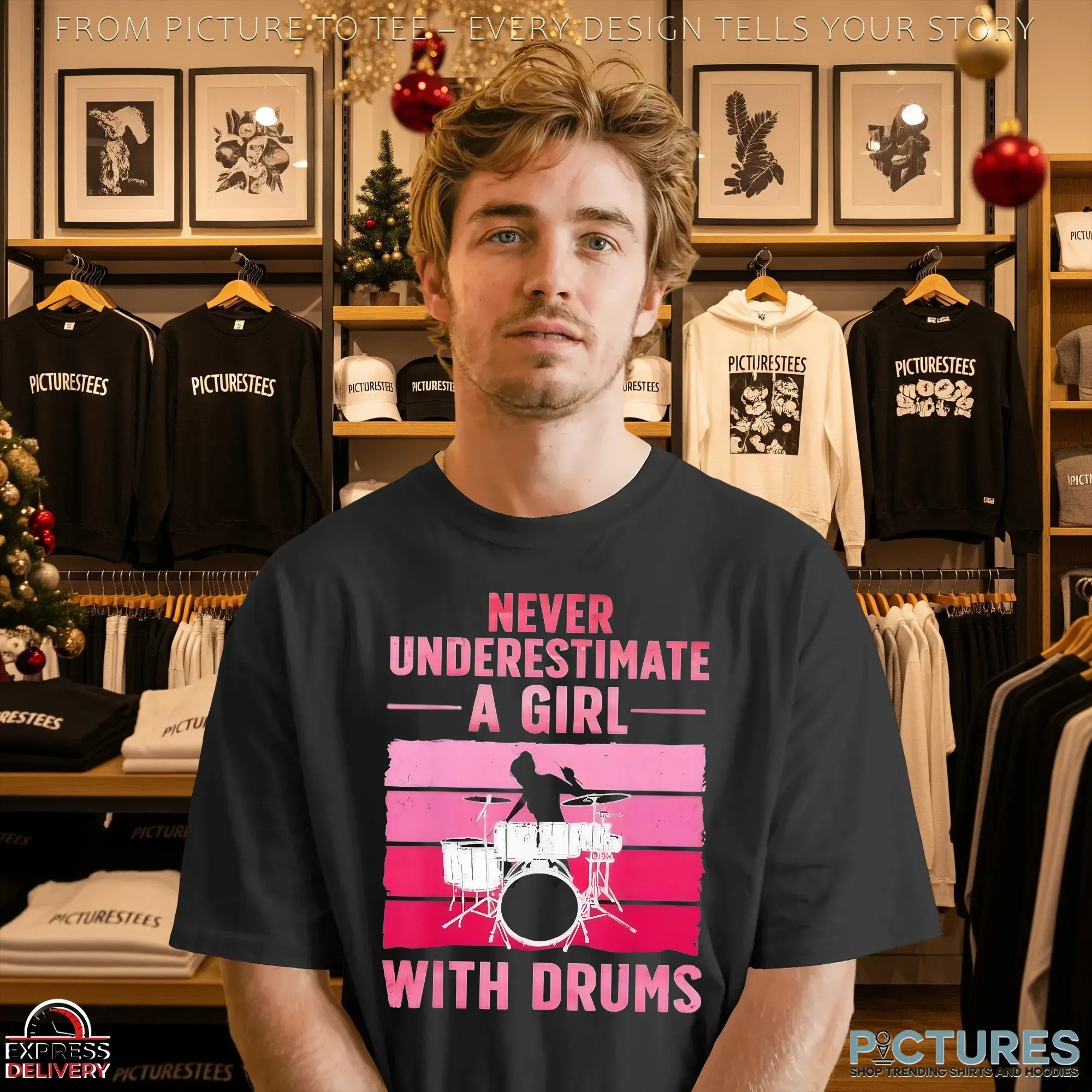 Never Underestimate A Girl With Drums T Shirt Never Underestimate A Girl With Drums T Shirt