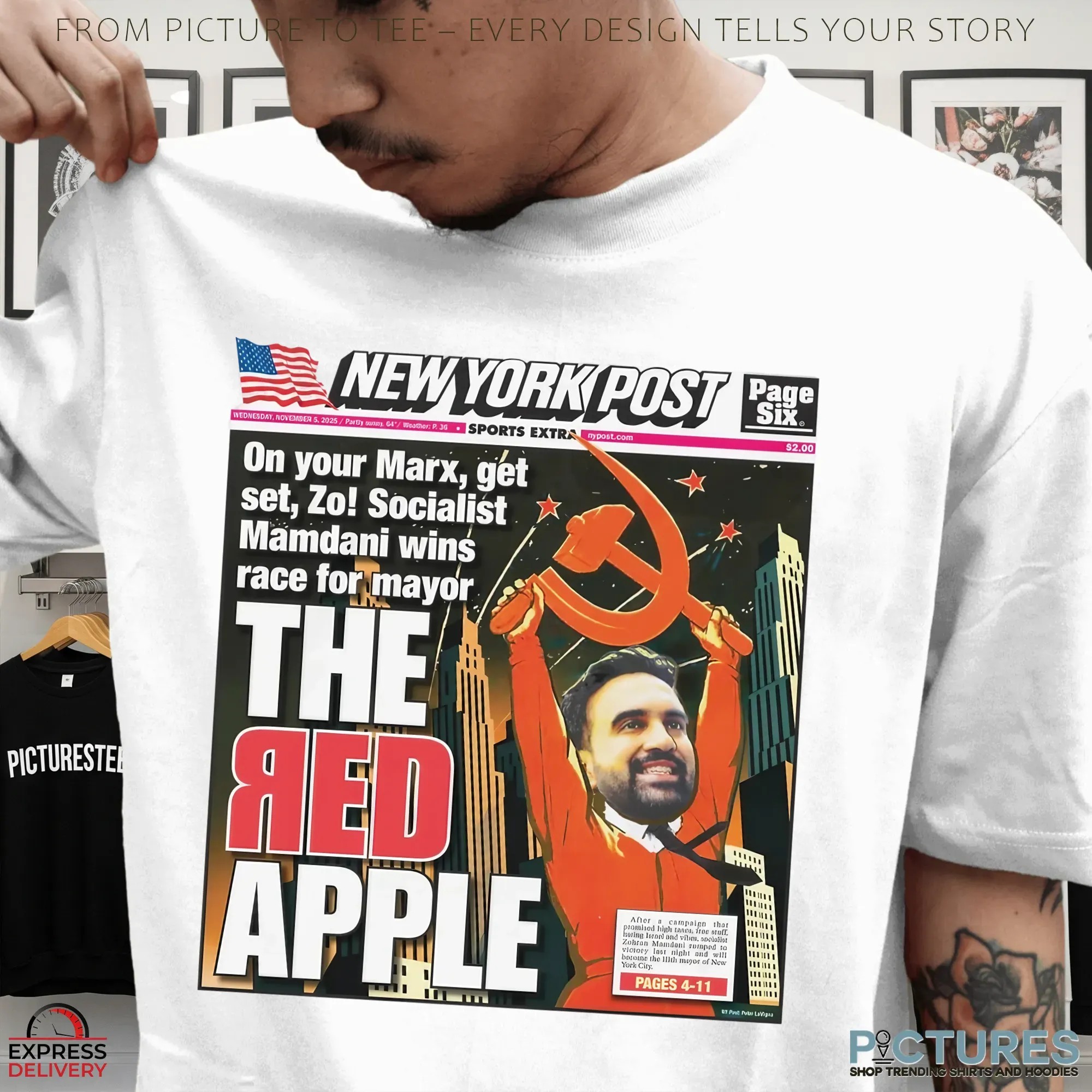 New York Post Page Six Zohran Mamdani Mayor The Red Apple T Shirt