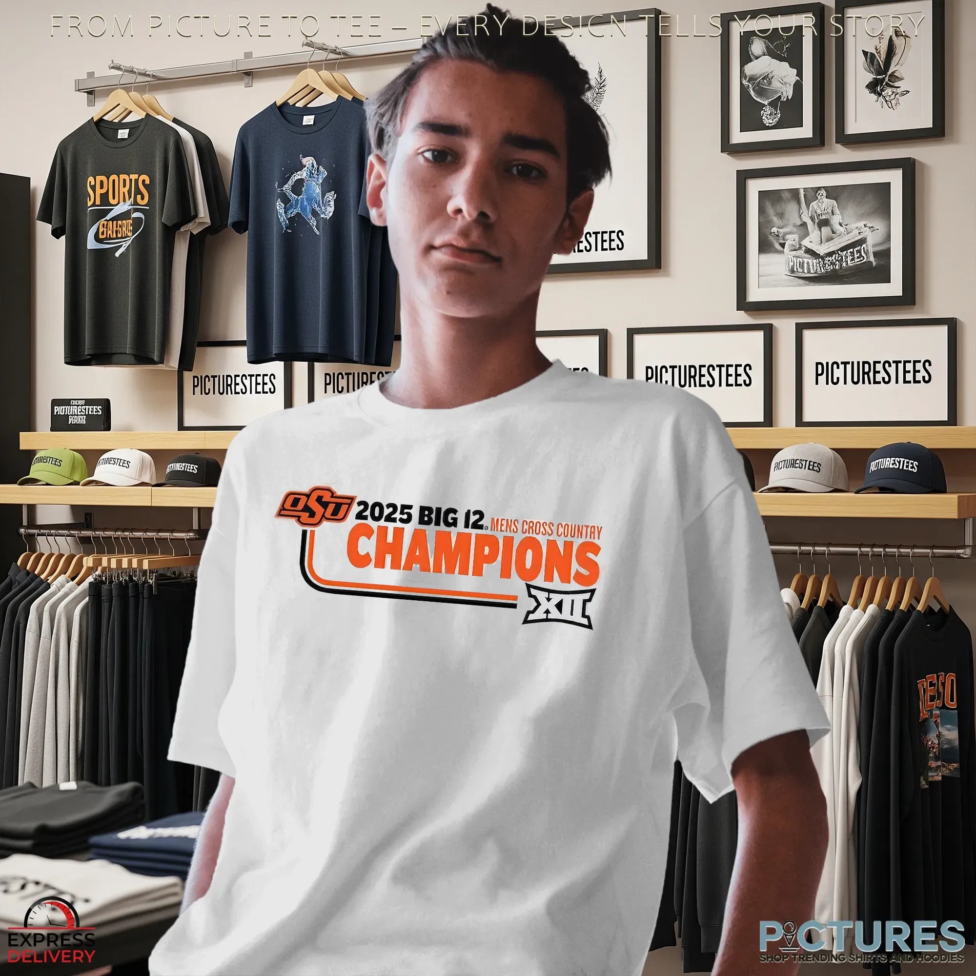 Oklahoma State Cowboys 2025 Big 12 Men's Cross Country Champions T Shirt