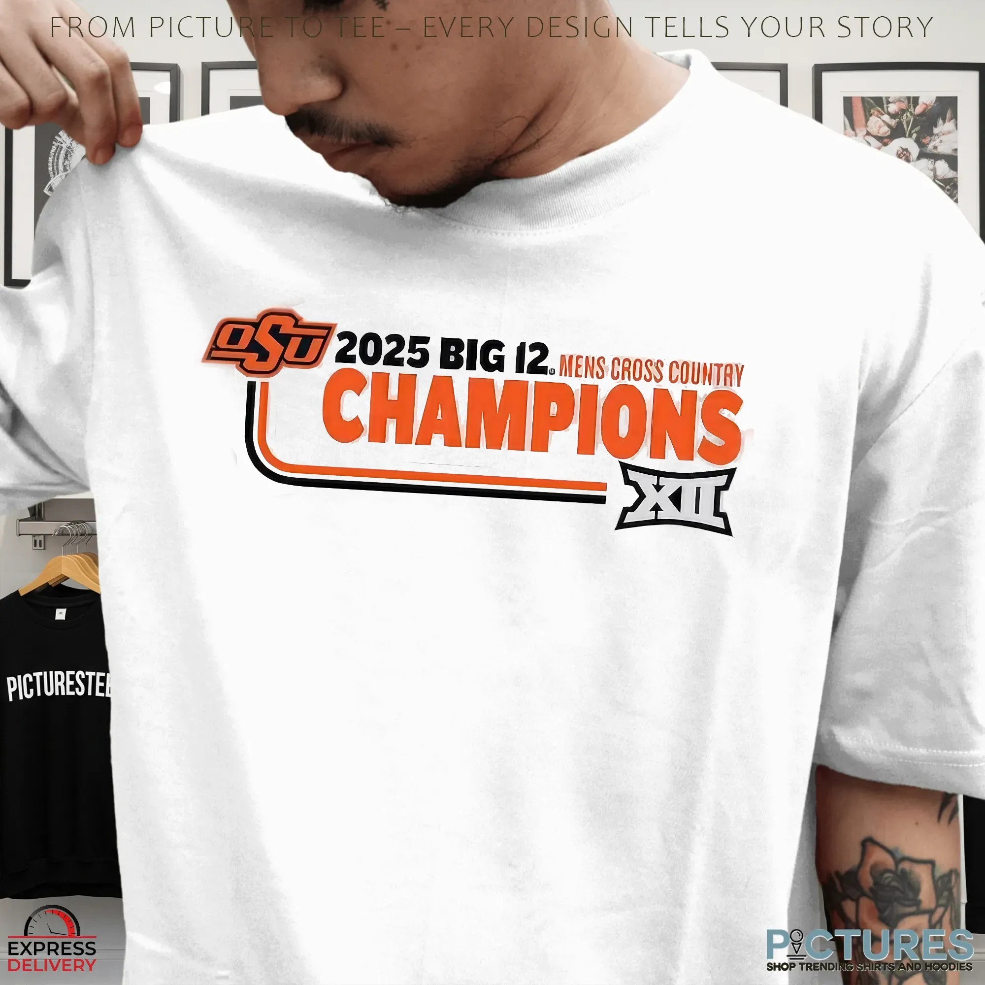 Oklahoma State Cowboys 2025 Big 12 Men's Cross Country Champions T Shirt