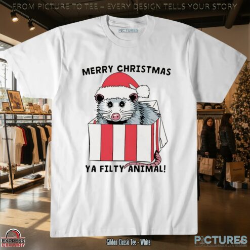 Opossum Merry Christmas Ya Filthy Animal T Shirt