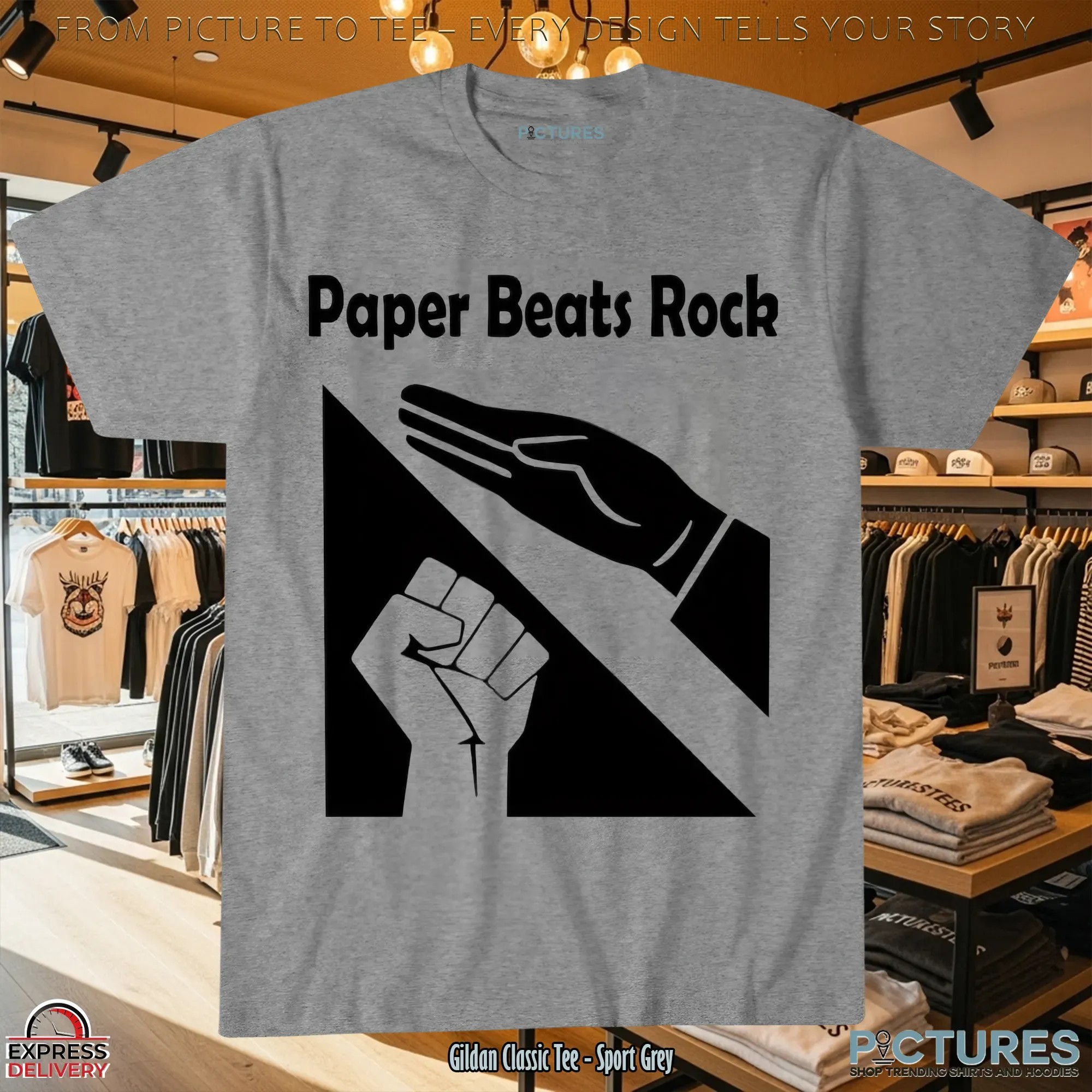 Paper Beats Rock T Shirt