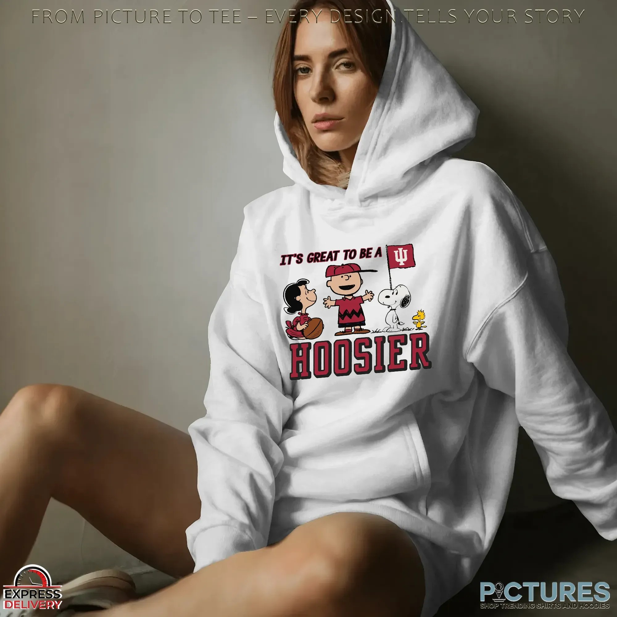 Peanuts Characters x Indiana Hoosiers It’s Great To Be A Hoosier Mashup T Shirt