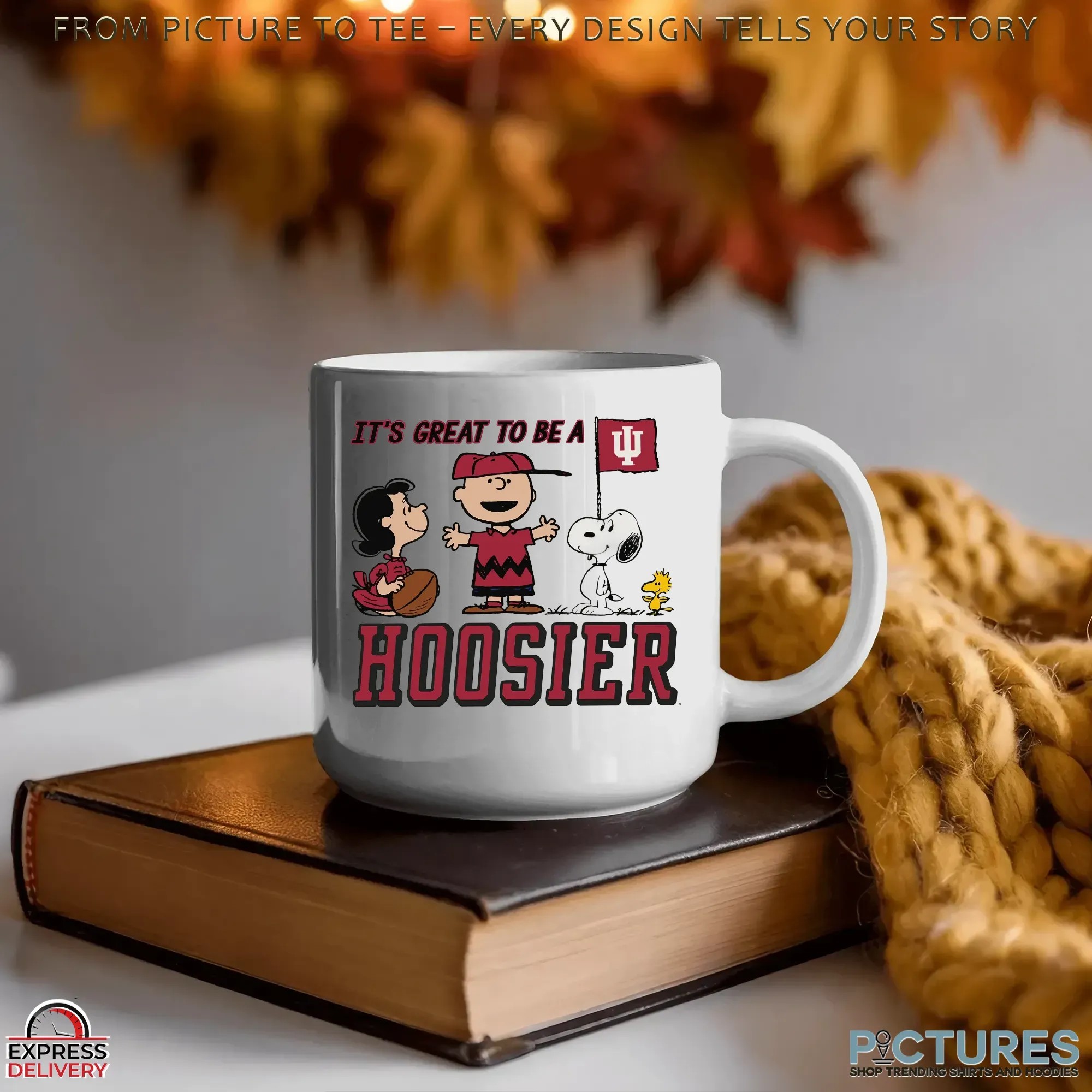 Peanuts Characters x Indiana Hoosiers It’s Great To Be A Hoosier Mashup T Shirt