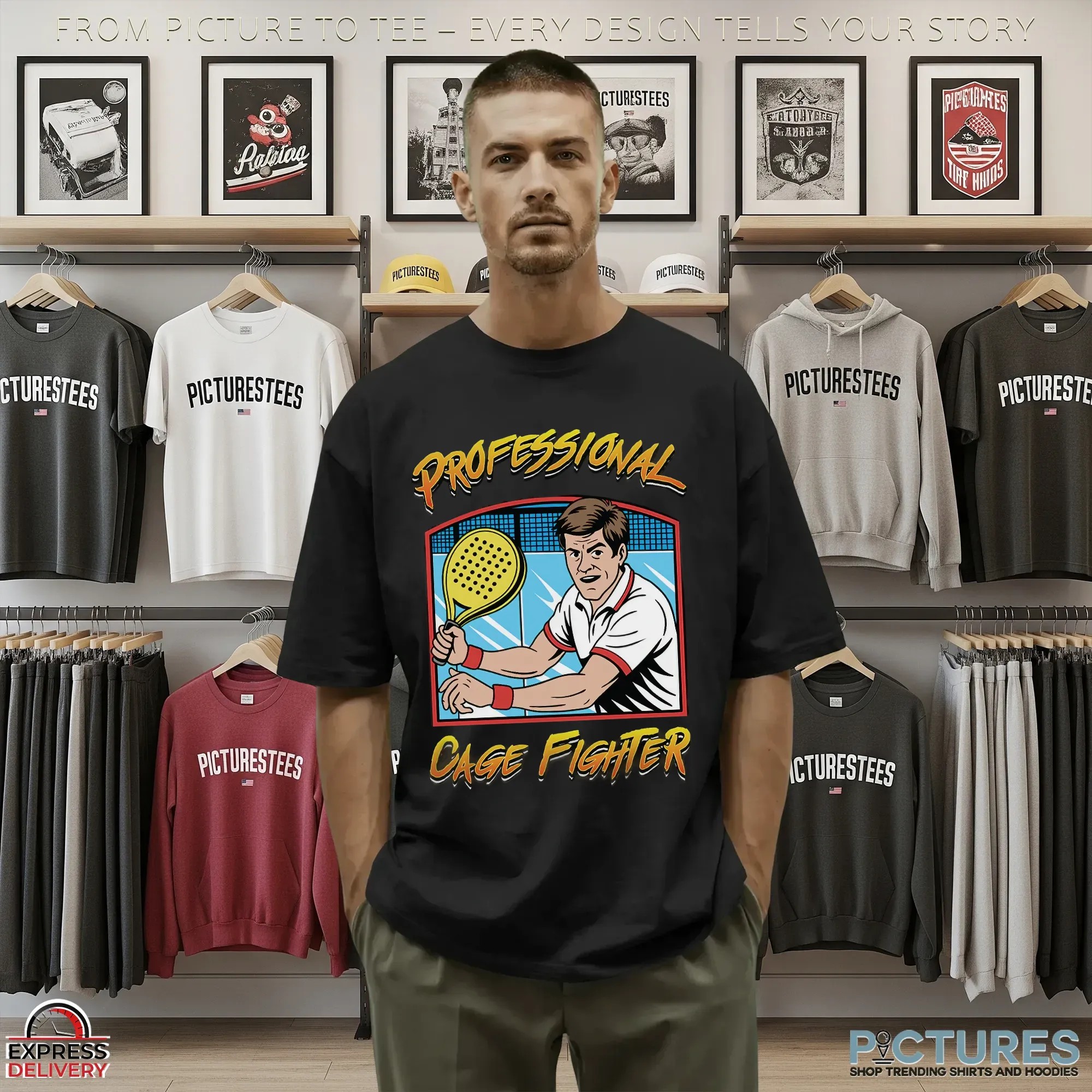 Professional Cage Fighter Padel Graphic T Shirt