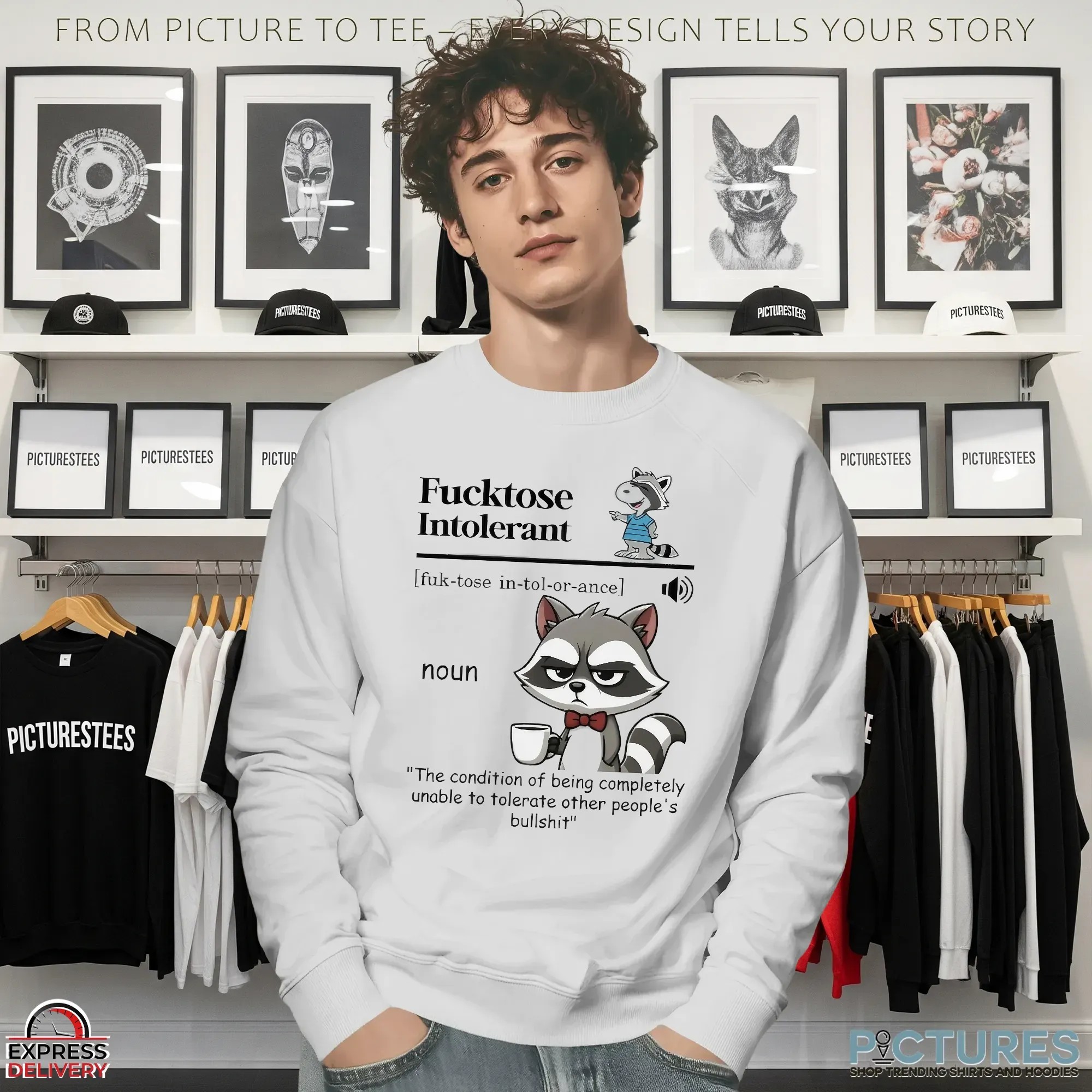 Raccoon Fucktose Intolerant Definition Other People's Bullshit T Shirt Raccoon Fucktose Intolerant Definition Other People's Bullshit T Shirt