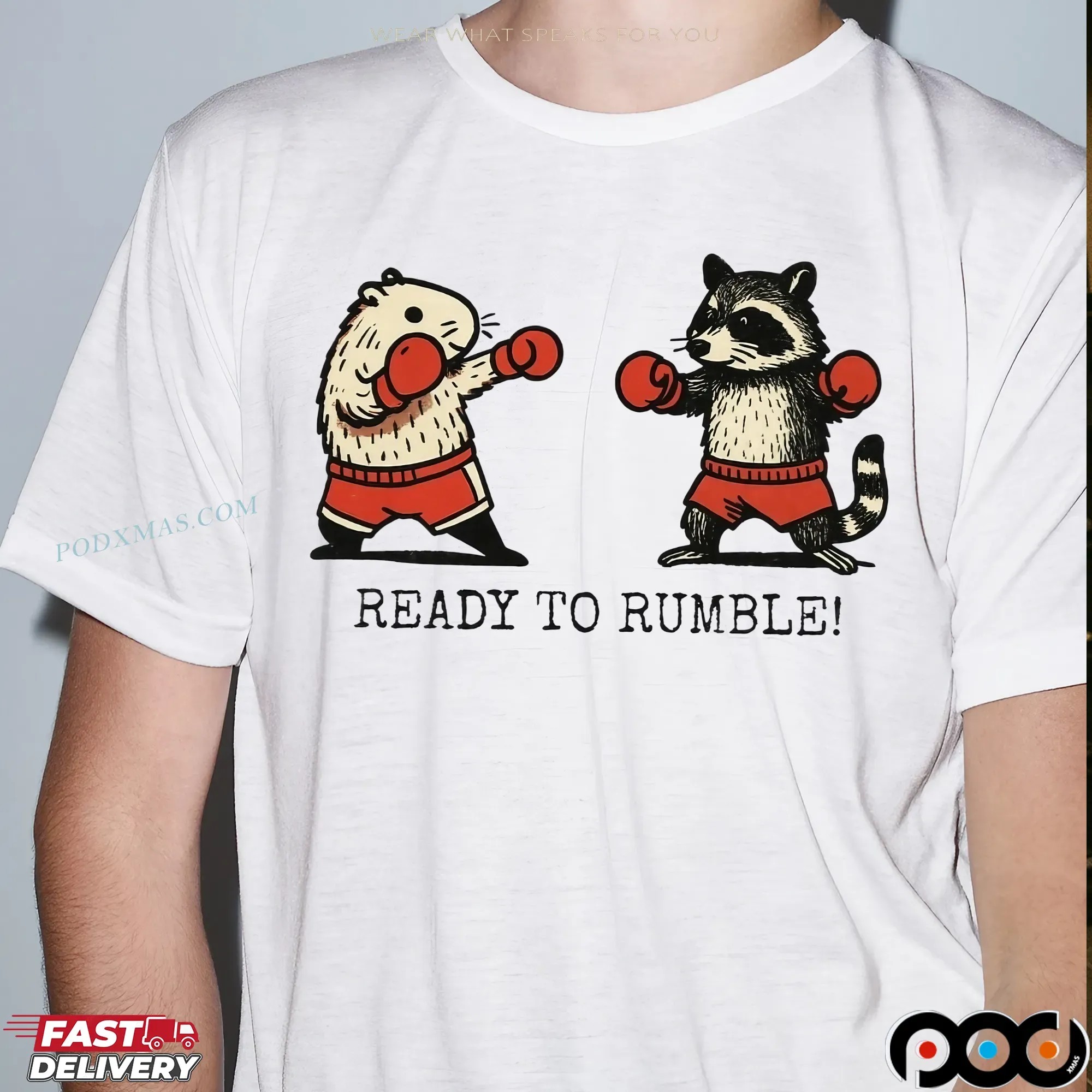 Raccoon Ready To Rumble T Shirt