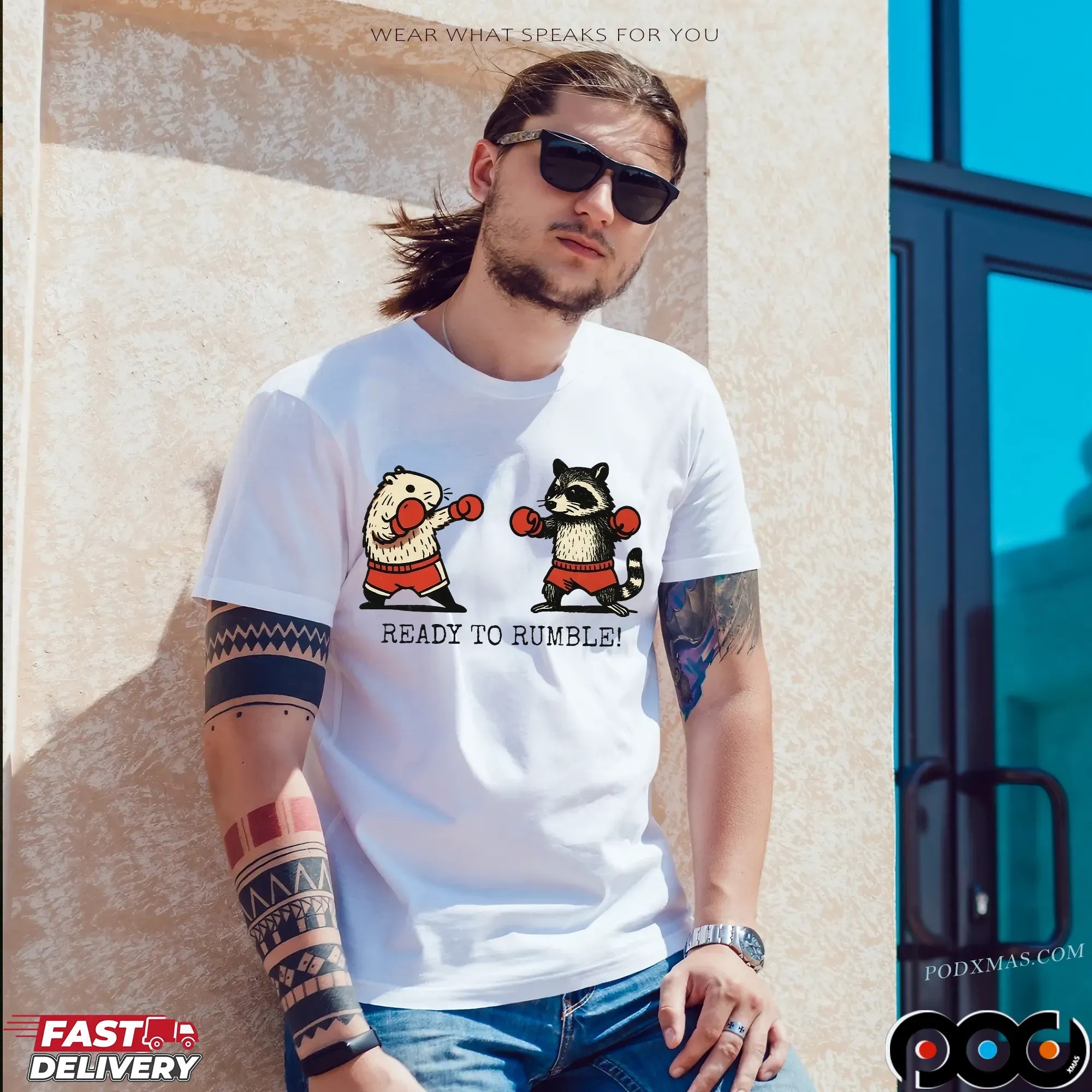 Raccoon Ready To Rumble T Shirt • Picturestees Clothing LLC