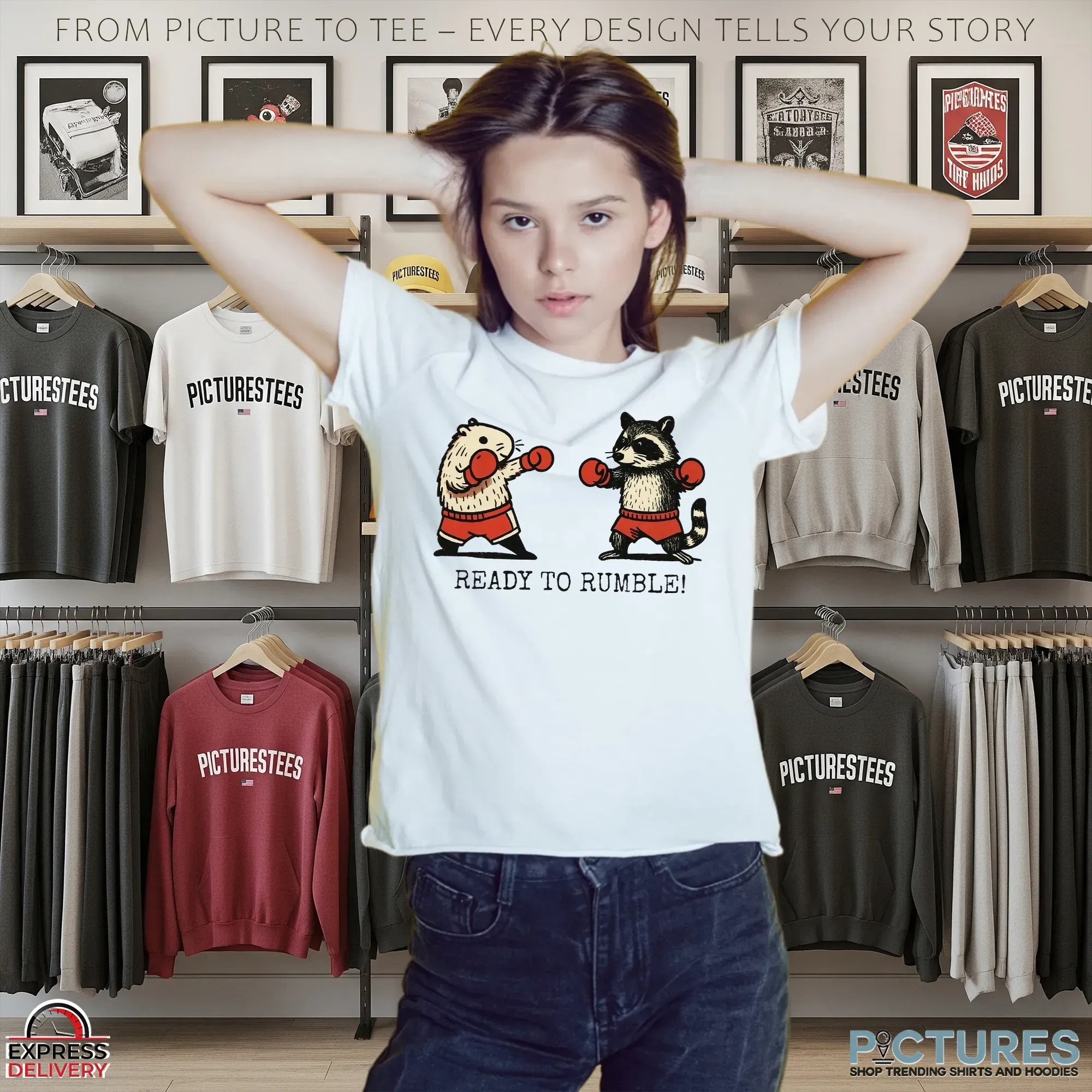 Raccoon Ready To Rumble T Shirt