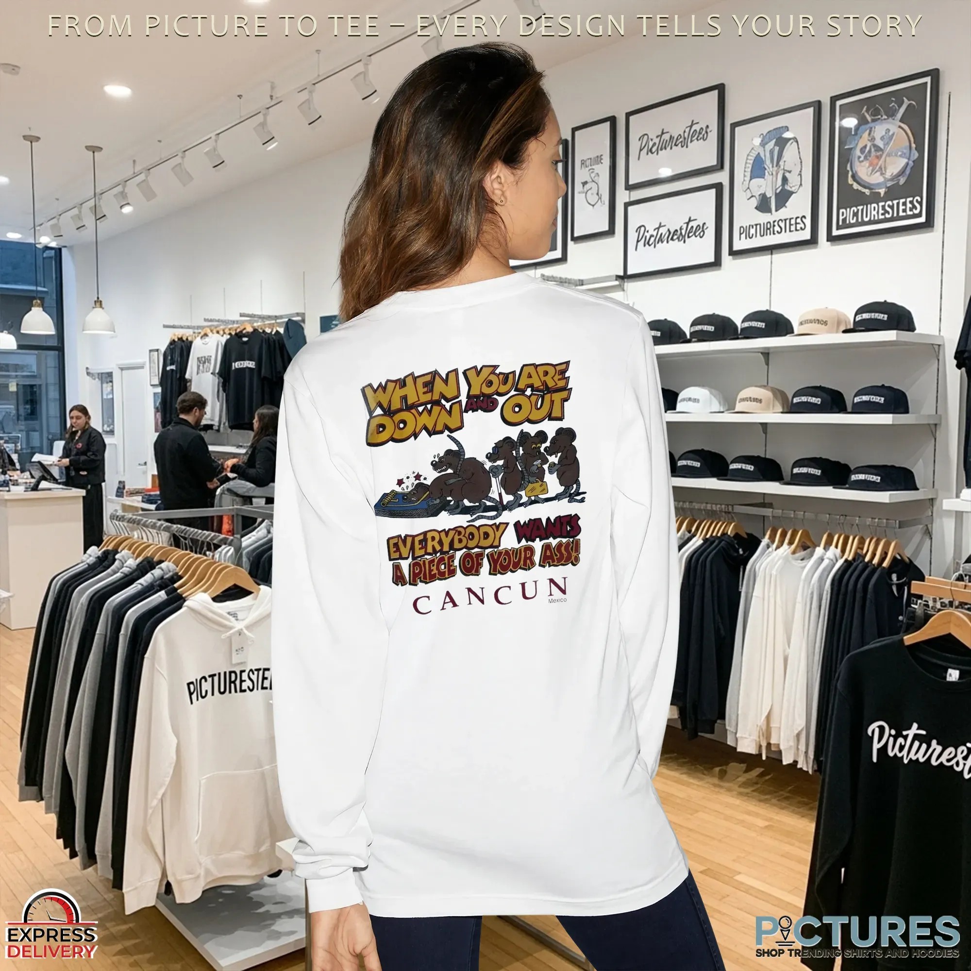 Rat When Your Down And Out Everybody Wants A Piece Of Your Ass Cartoon Customized T Shirt