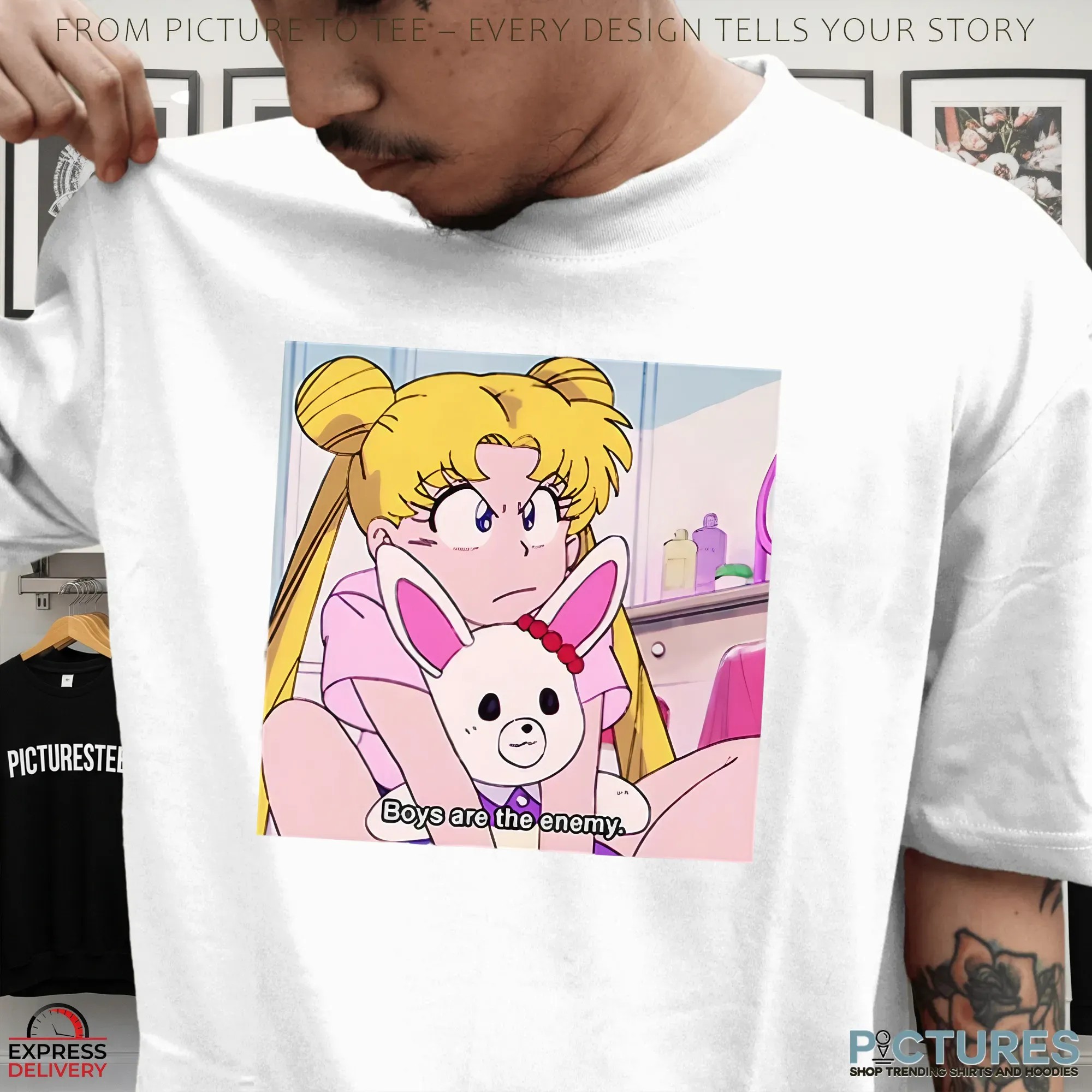 Sailor Moon Boys Are The Enemy Anime T Shirt Sailor Moon Boys Are The Enemy Anime T Shirt