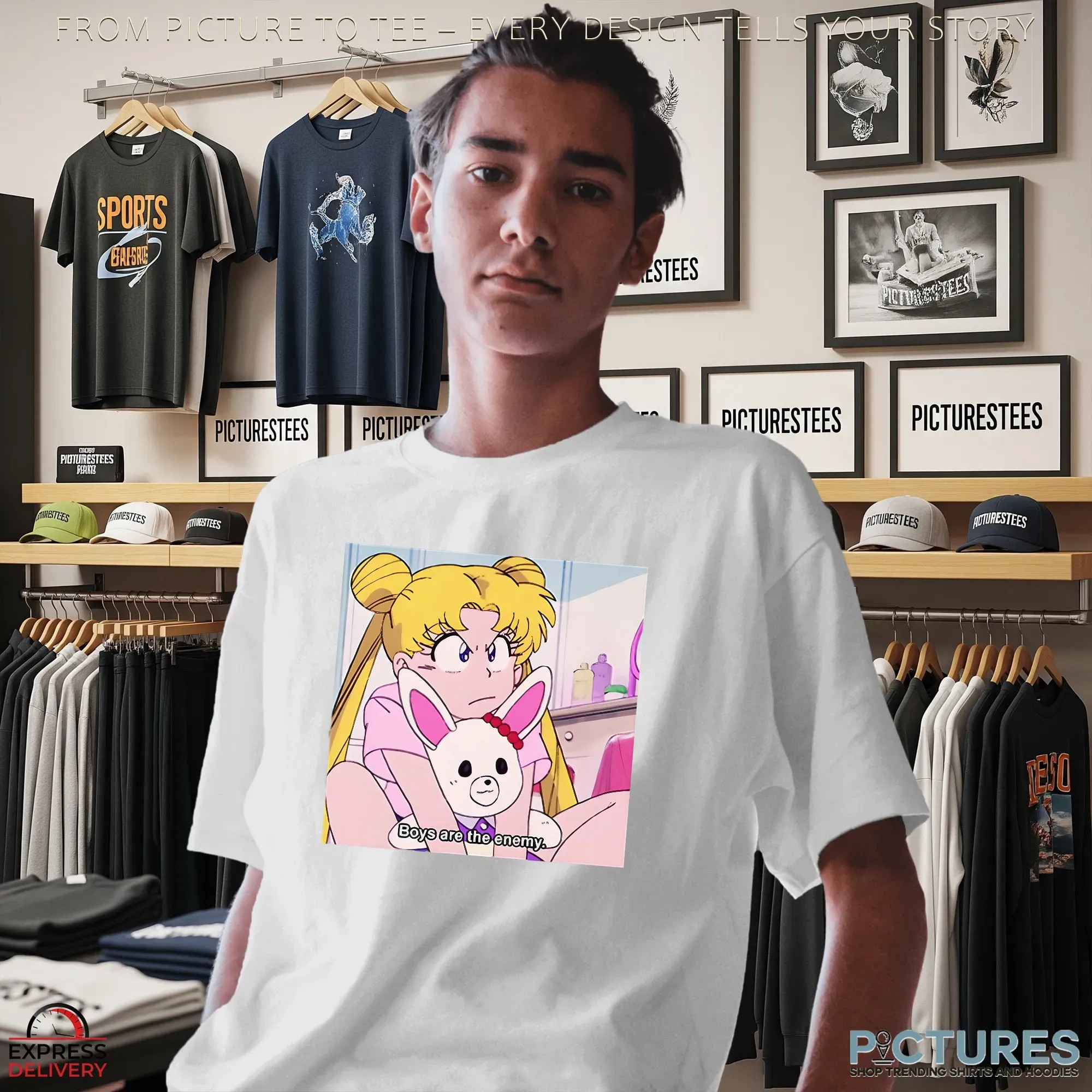 Sailor Moon Boys Are The Enemy Anime T Shirt Sailor Moon Boys Are The Enemy Anime T Shirt