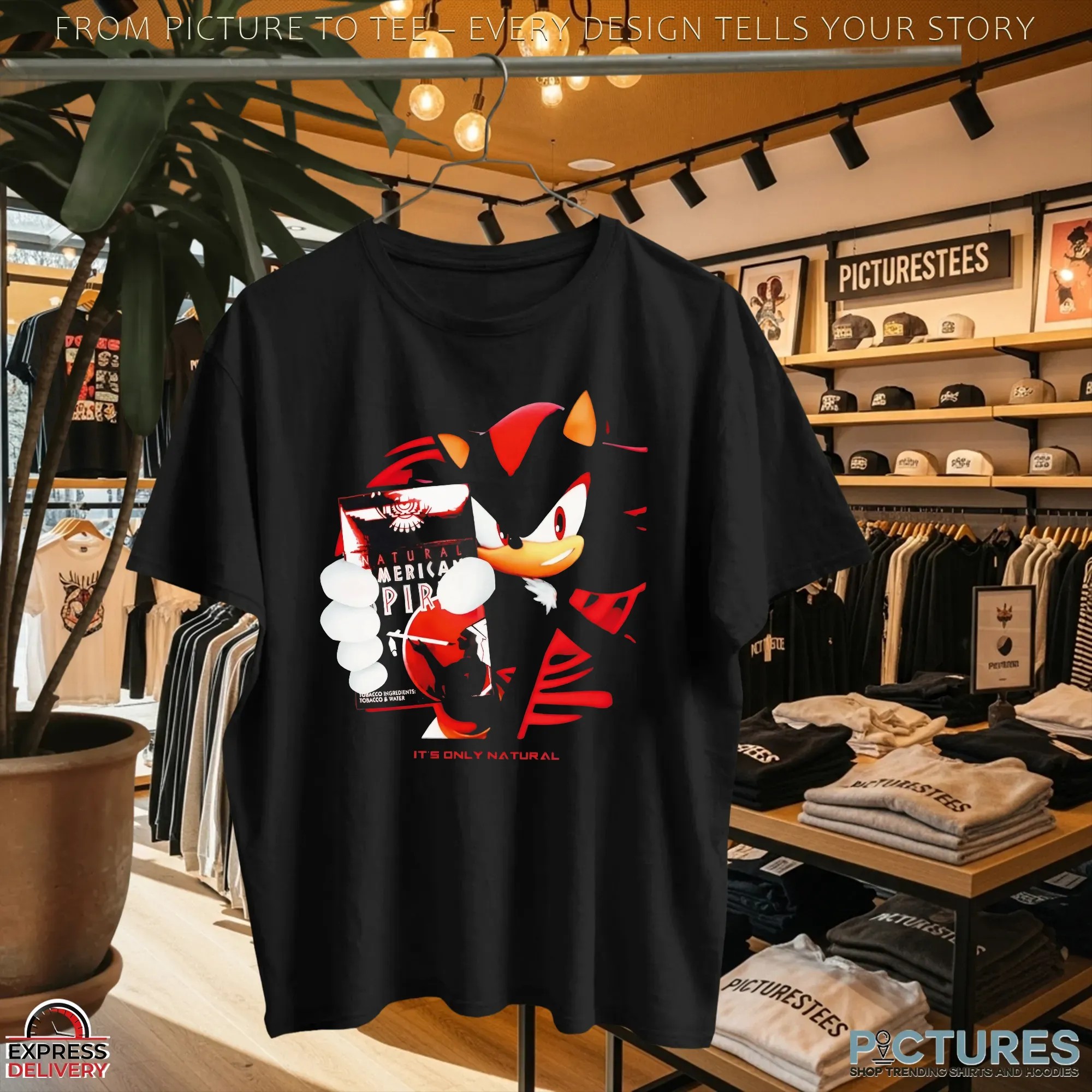 Shadow The Hedgehog Natural American Spirit Cigarette It’s Only Natural T Shirt