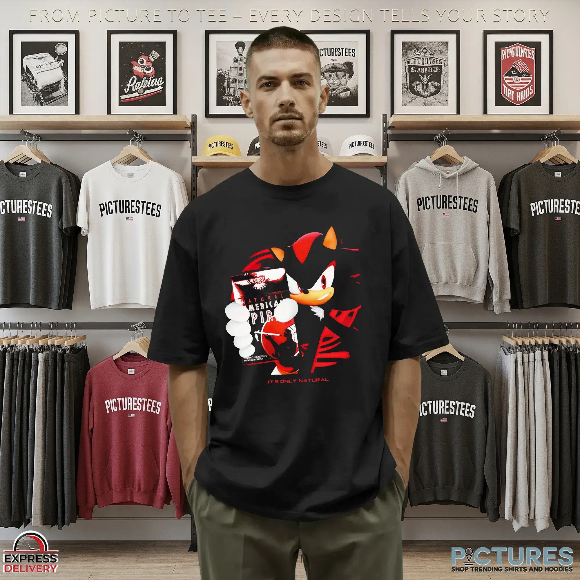 Shadow The Hedgehog Natural American Spirit Cigarette It’s Only Natural T Shirt