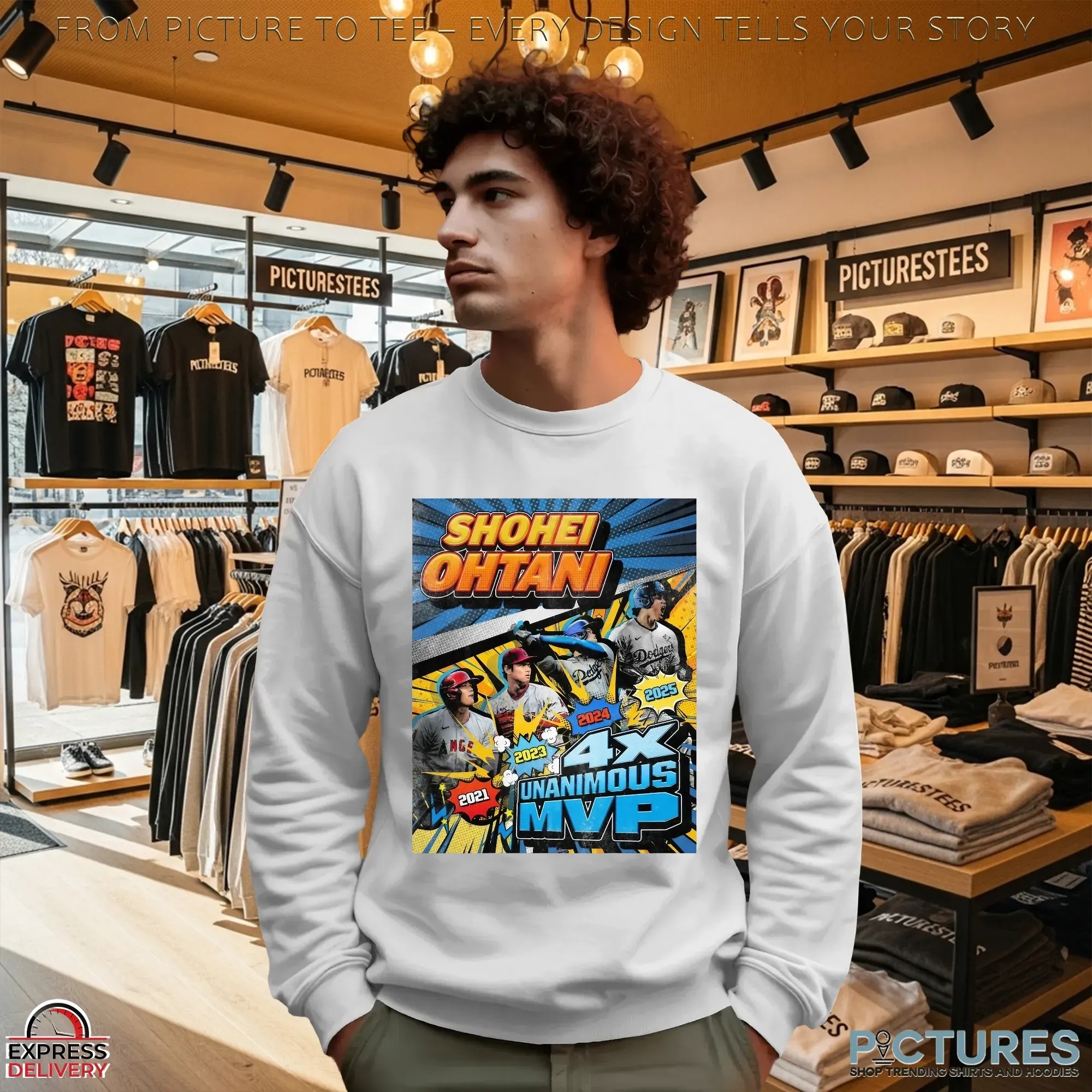 Shohei Ohtani 4X Unanimous MVP 2021 2023 2024 2025 LA Dodgers Comic Style T Shirt