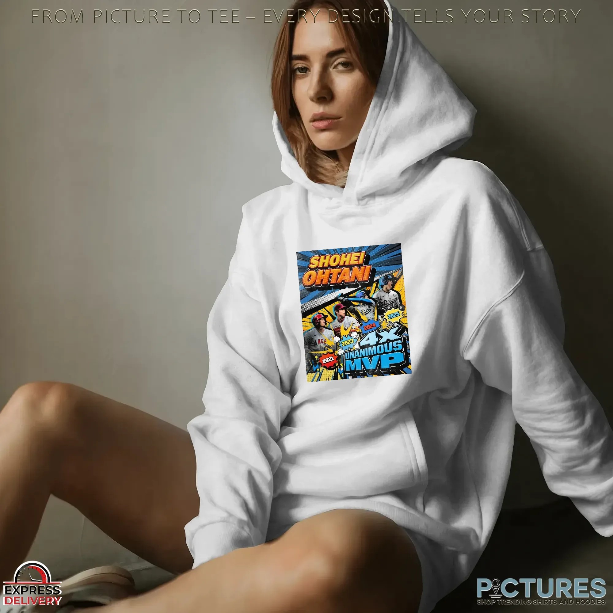 Shohei Ohtani 4X Unanimous MVP 2021 2023 2024 2025 LA Dodgers Comic Style T Shirt