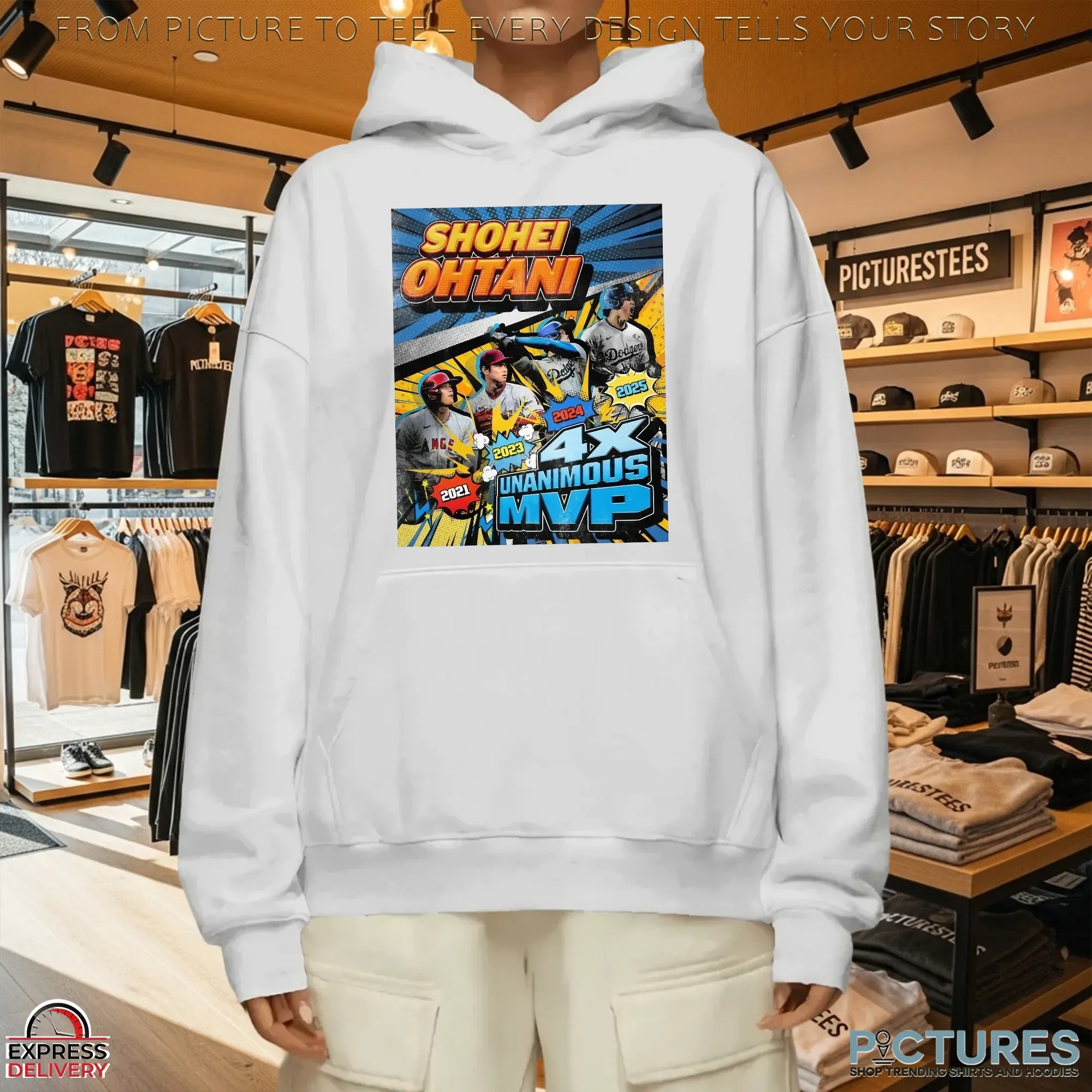Shohei Ohtani 4X Unanimous MVP 2021 2023 2024 2025 LA Dodgers Comic Style T Shirt