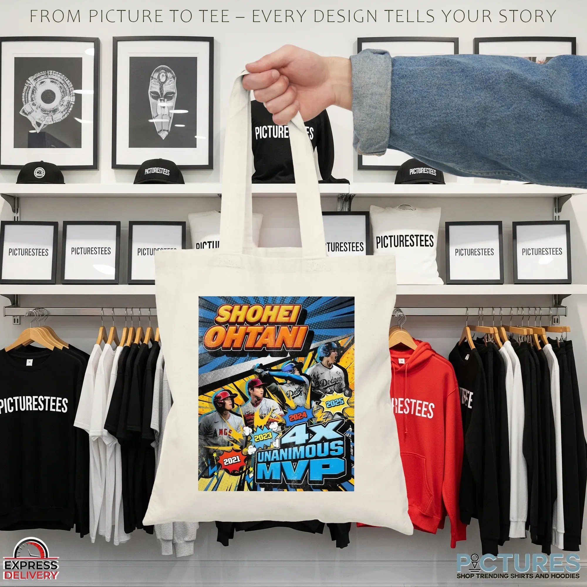 Shohei Ohtani 4X Unanimous MVP 2021 2023 2024 2025 LA Dodgers Comic Style T Shirt