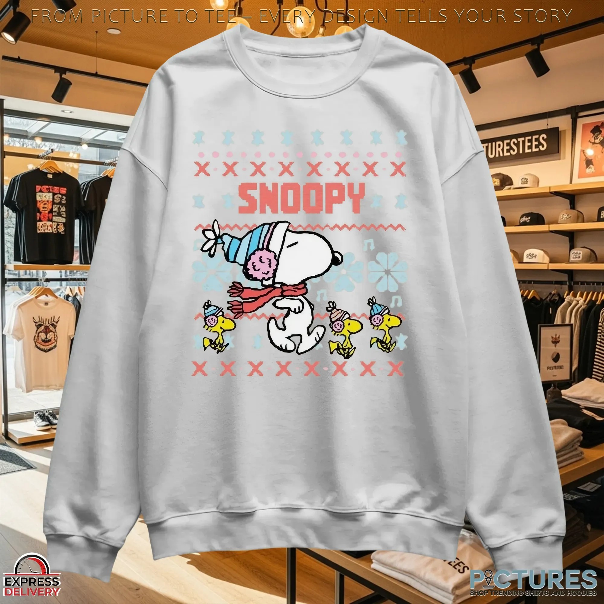 Snoopy And Woodstock Ugly Christmas T Shirt Snoopy And Woodstock Ugly Christmas T Shirt